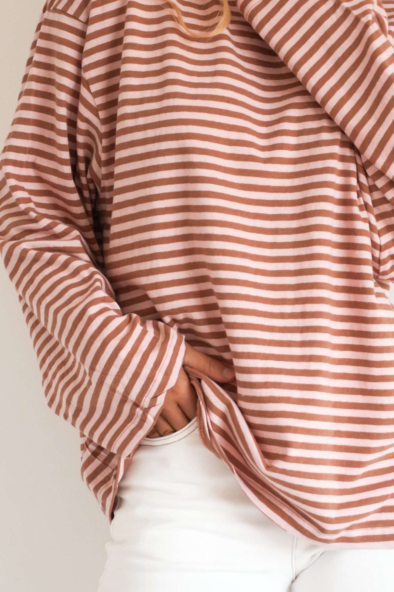 Paloma Long Sleeve Stripe Tee Cinnamon