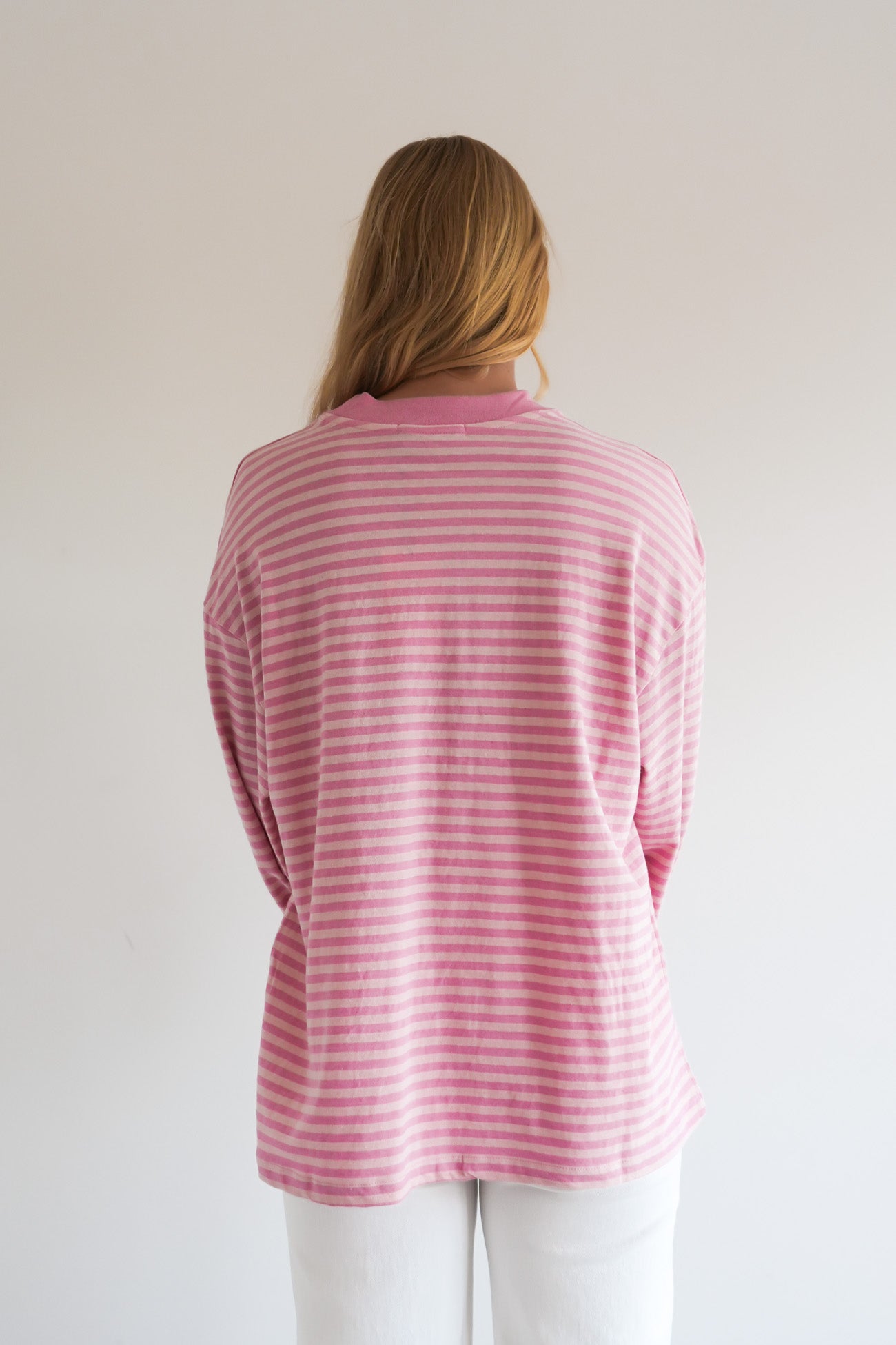 Paloma Long Sleeve Stripe Tee Pink