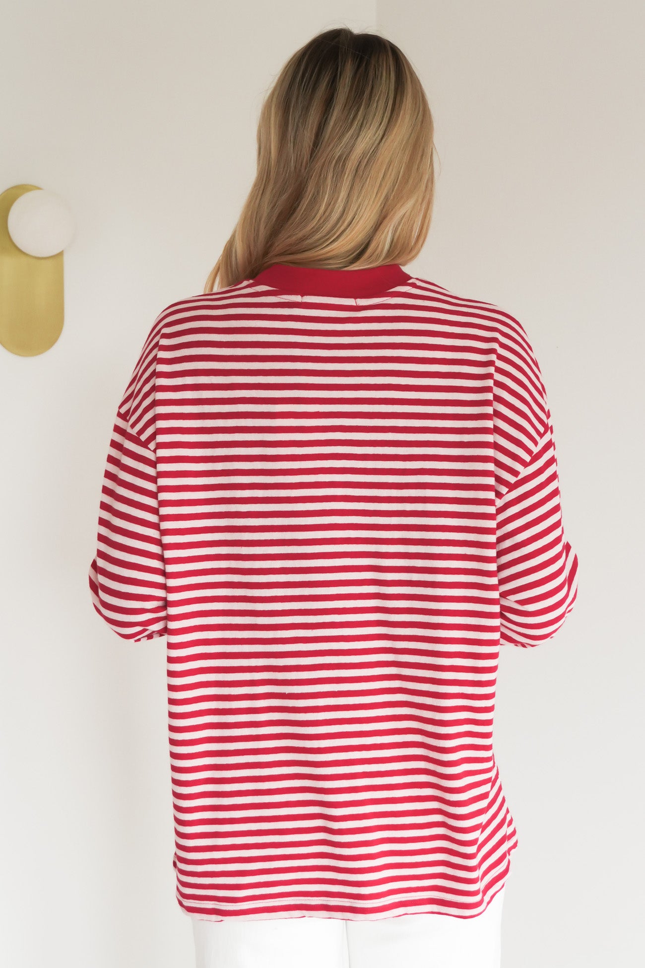 Paloma Long Sleeve Stripe Tee Red