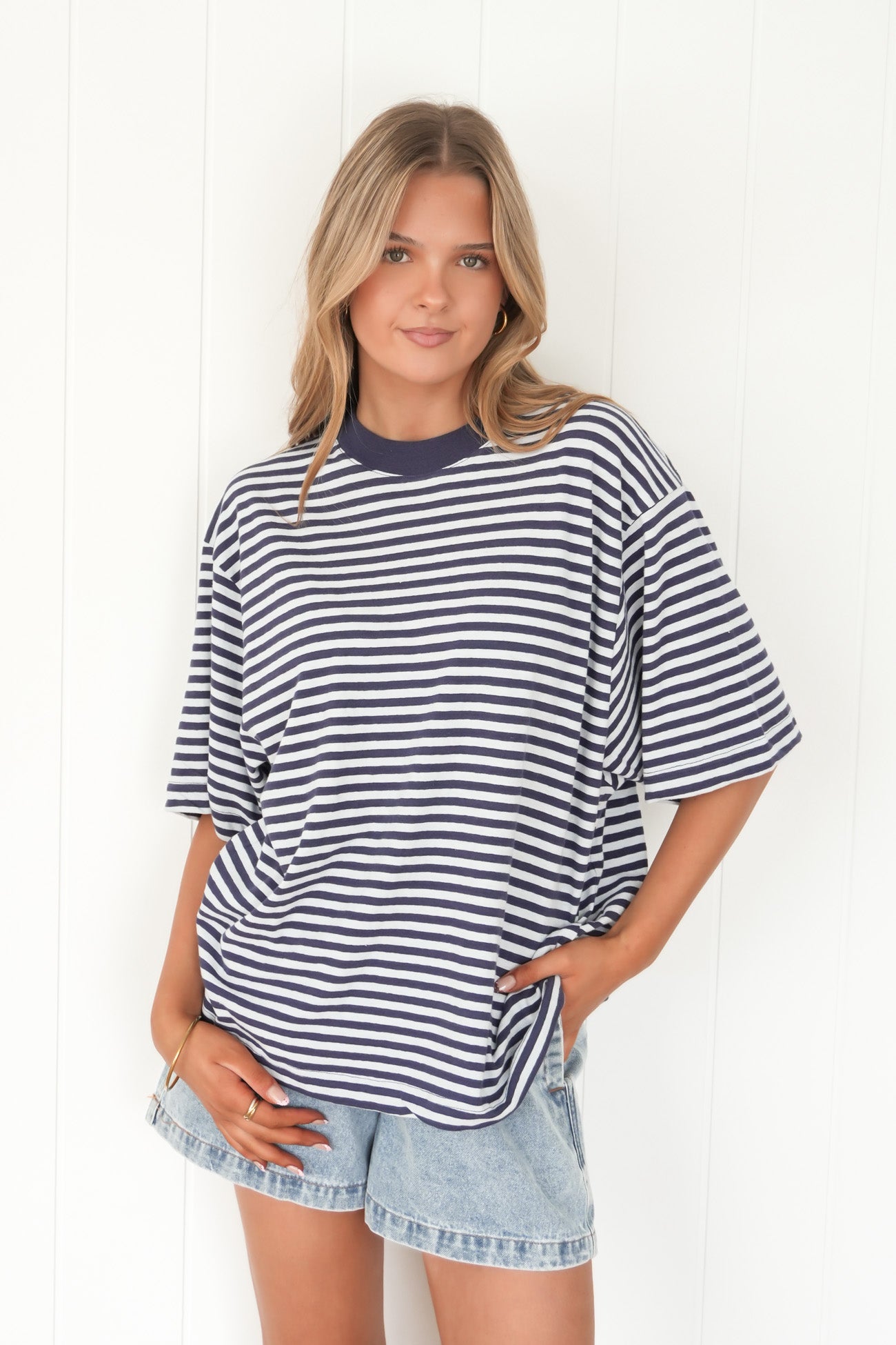 Paloma Oversized Stripe Tee Nautical
