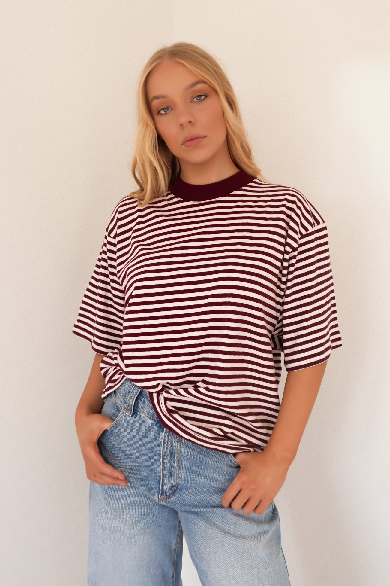 Paloma Oversized Stripe Tee Port