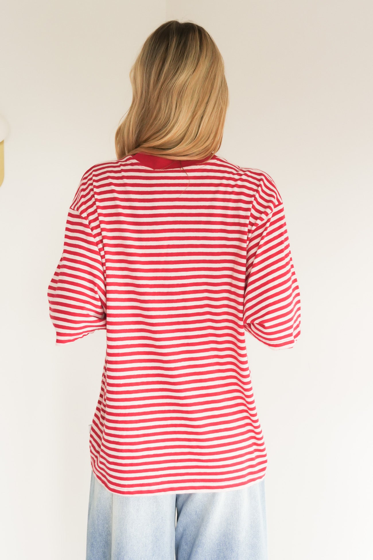 Paloma Oversized Stripe Tee Red