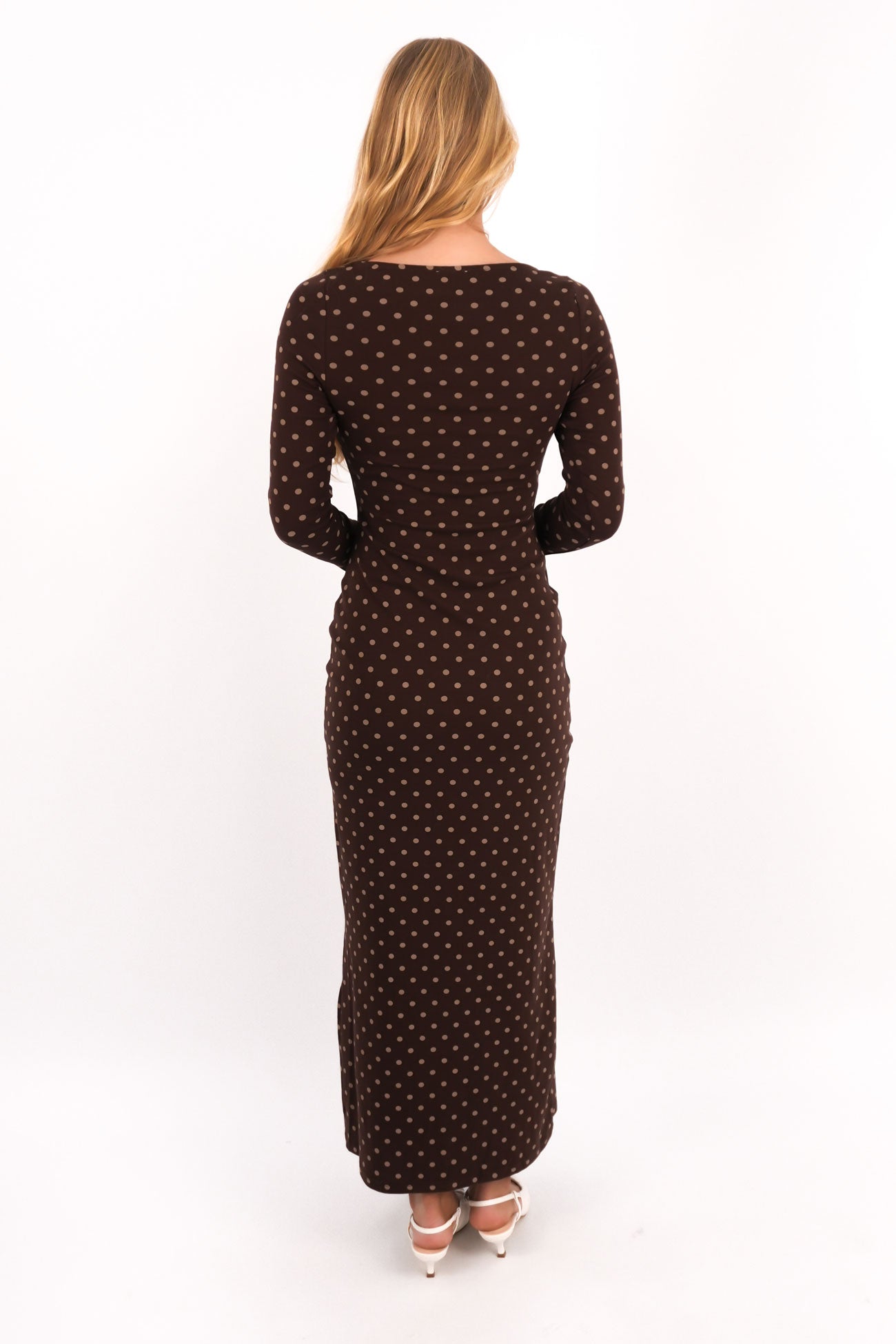 Panna Maxi Dress Brown Polkadot