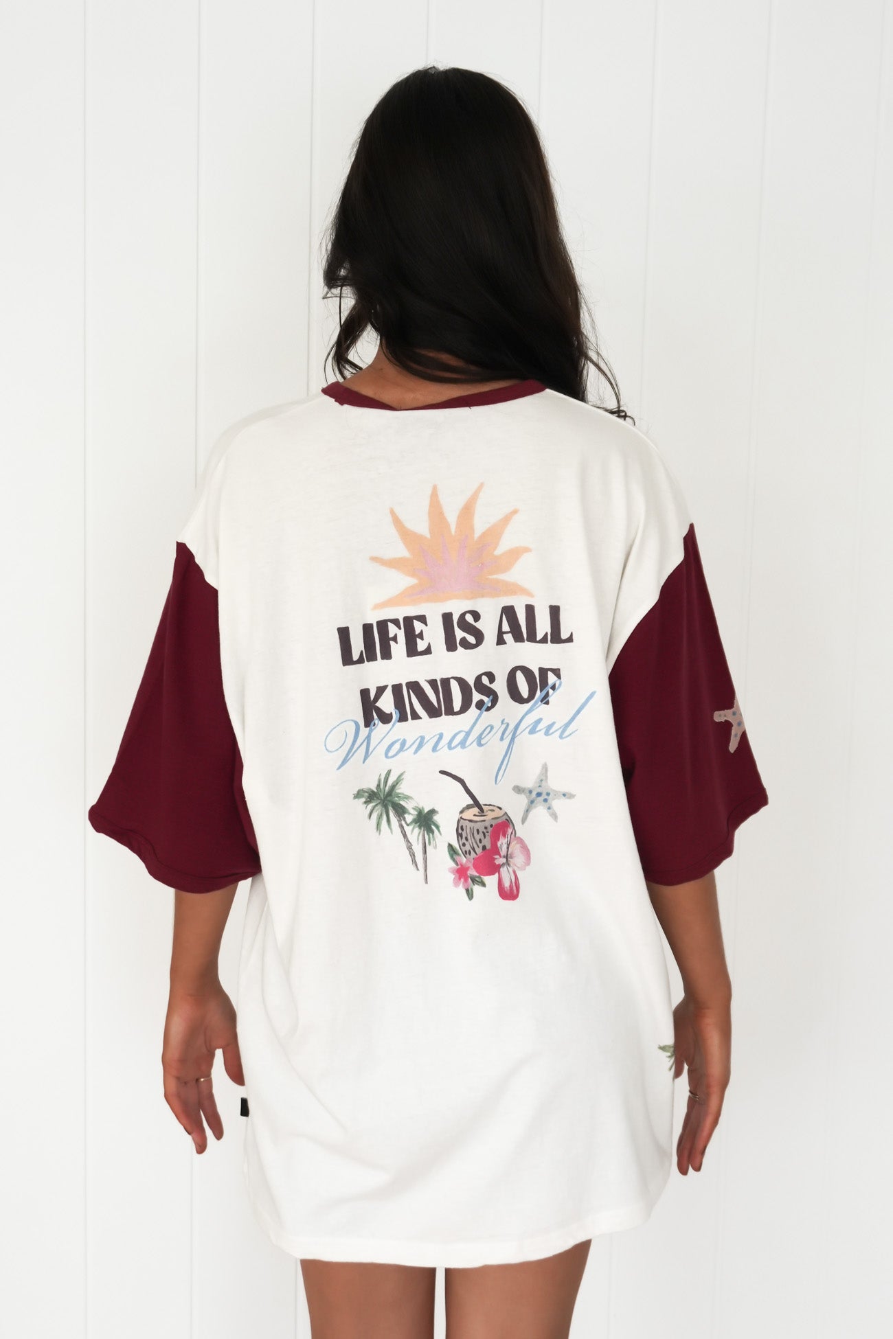 Paradise Oversized Tee Wine