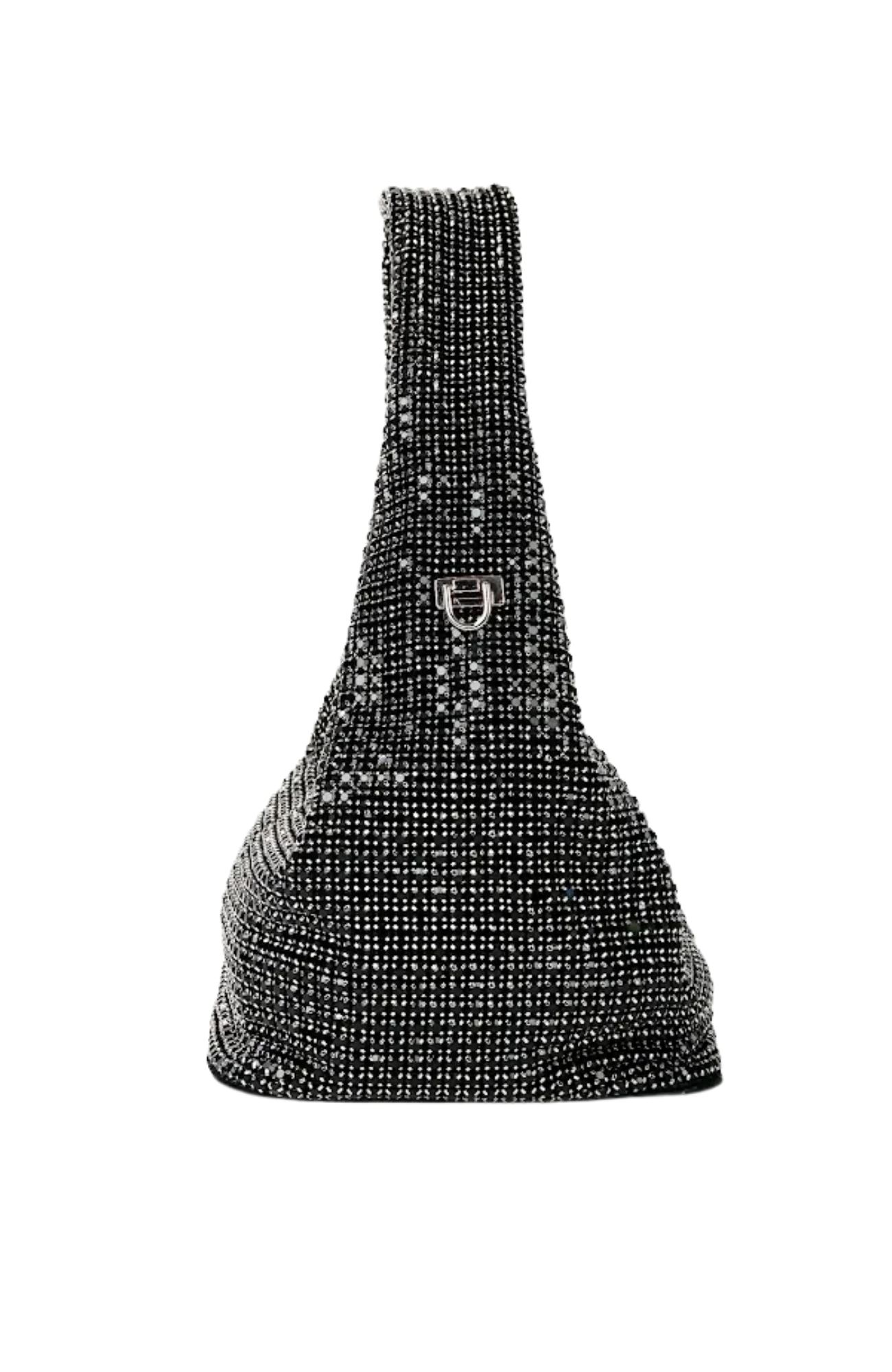 Paris Rhinestone Handbag Black
