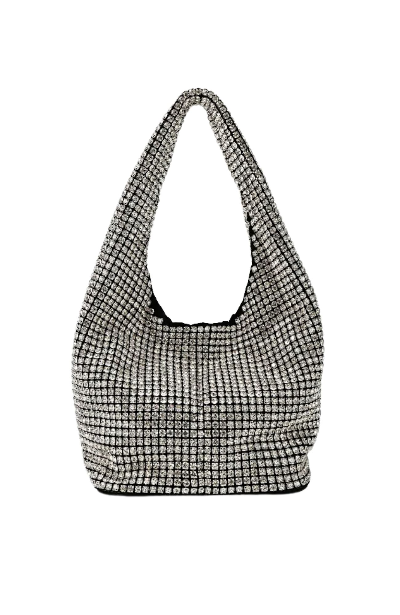 Paris Rhinestone Handbag Silver