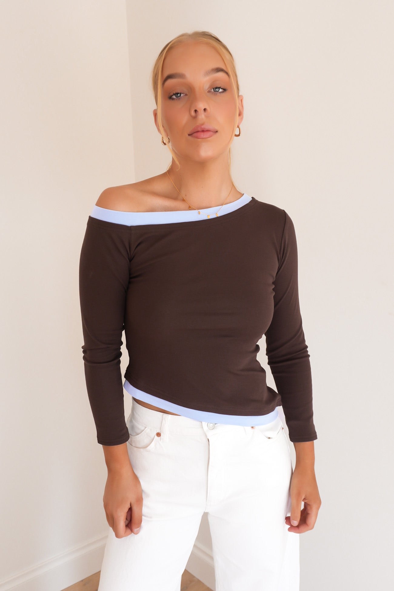 Pennie Long Sleeve Top Chocolate