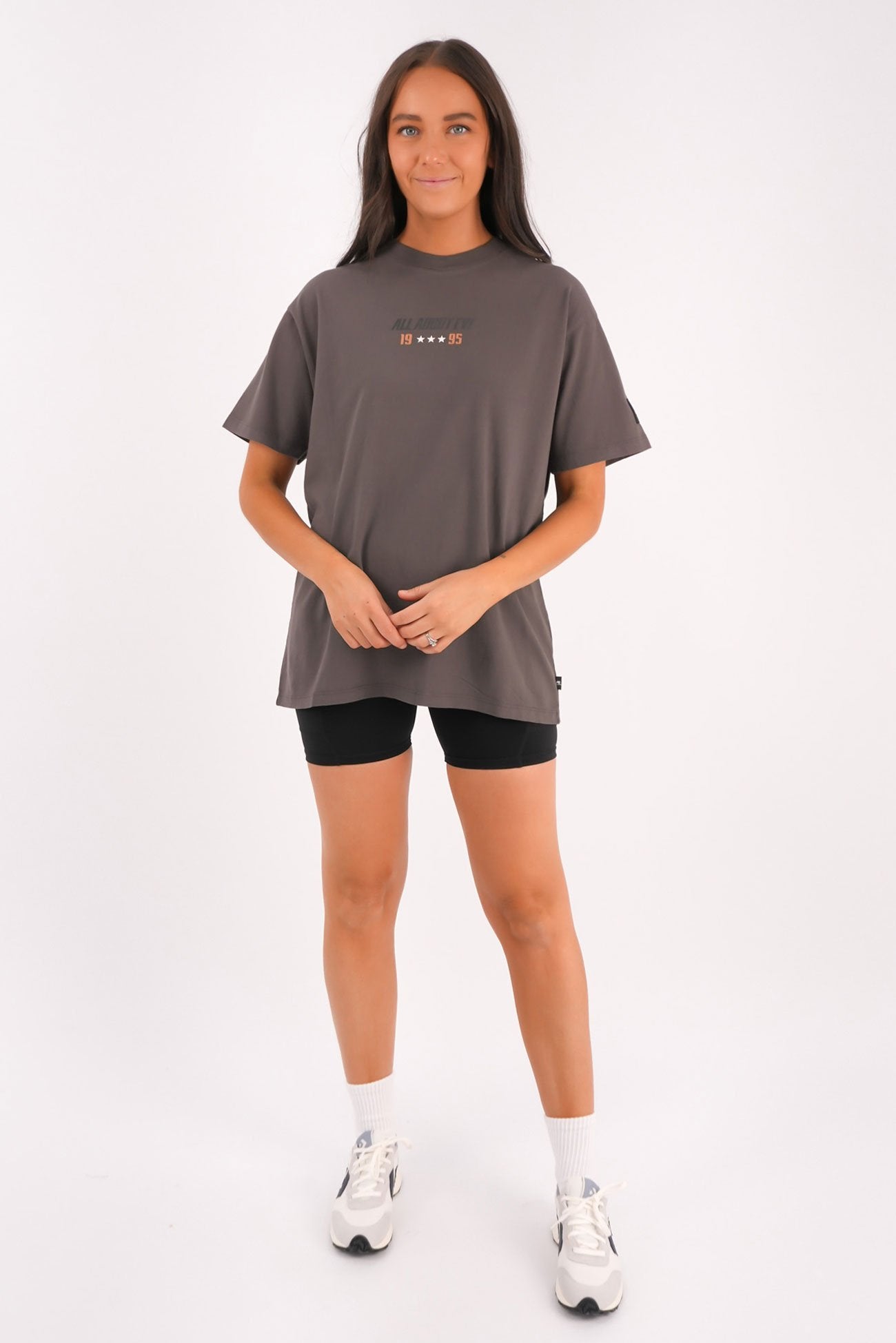 Performance Oversized Tee Charcoal