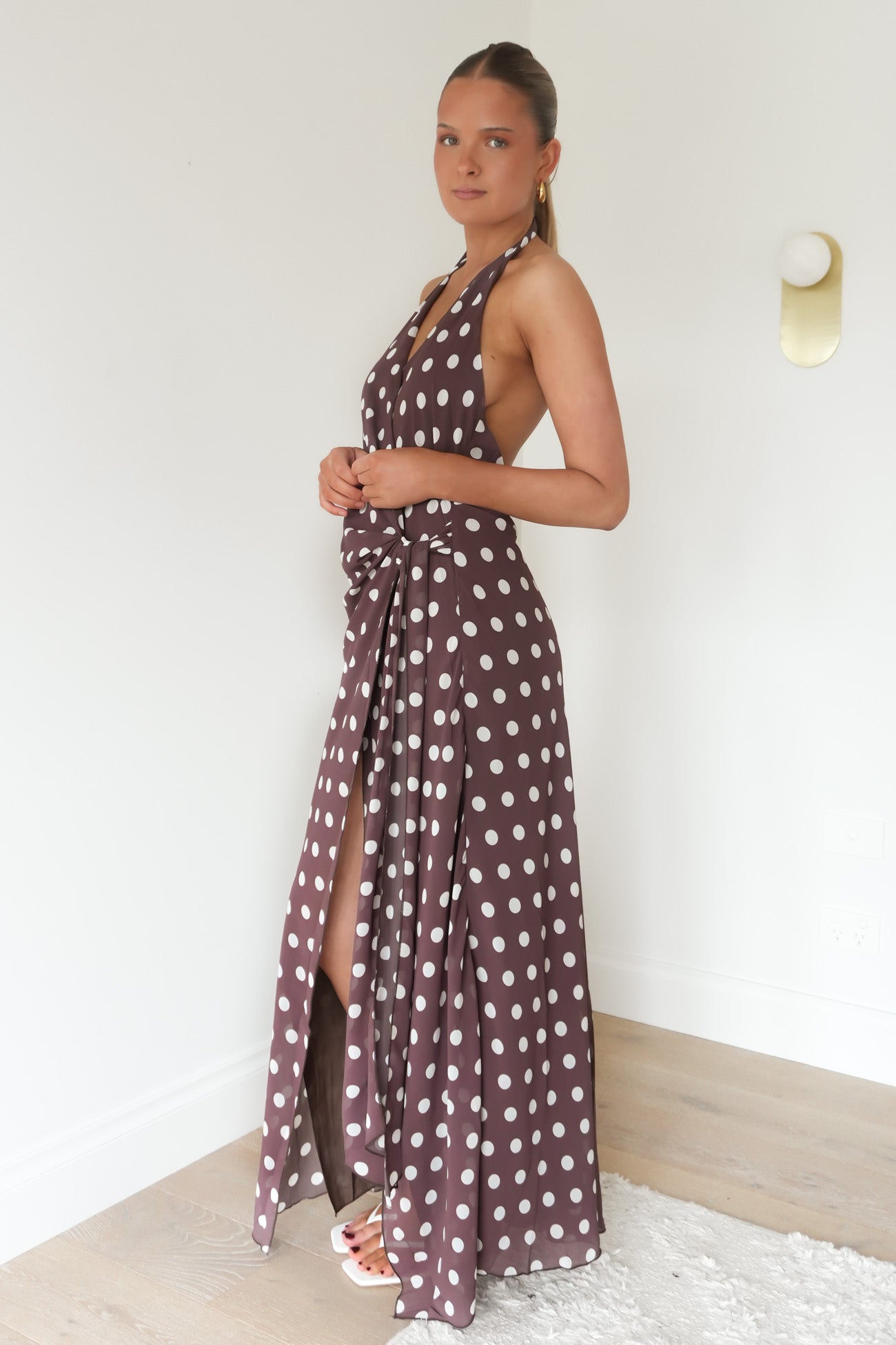 Pip Maxi Dress Chocolate Polka Dot