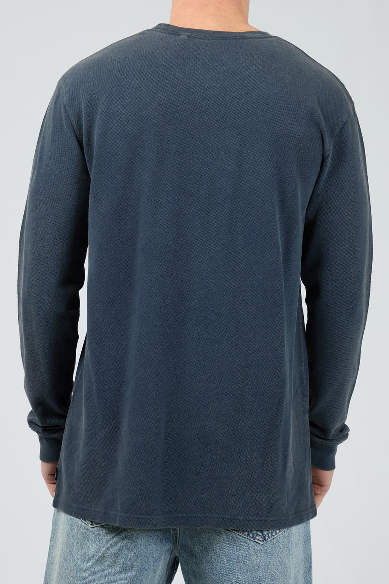 Pique Long Sleeve Tee Navy