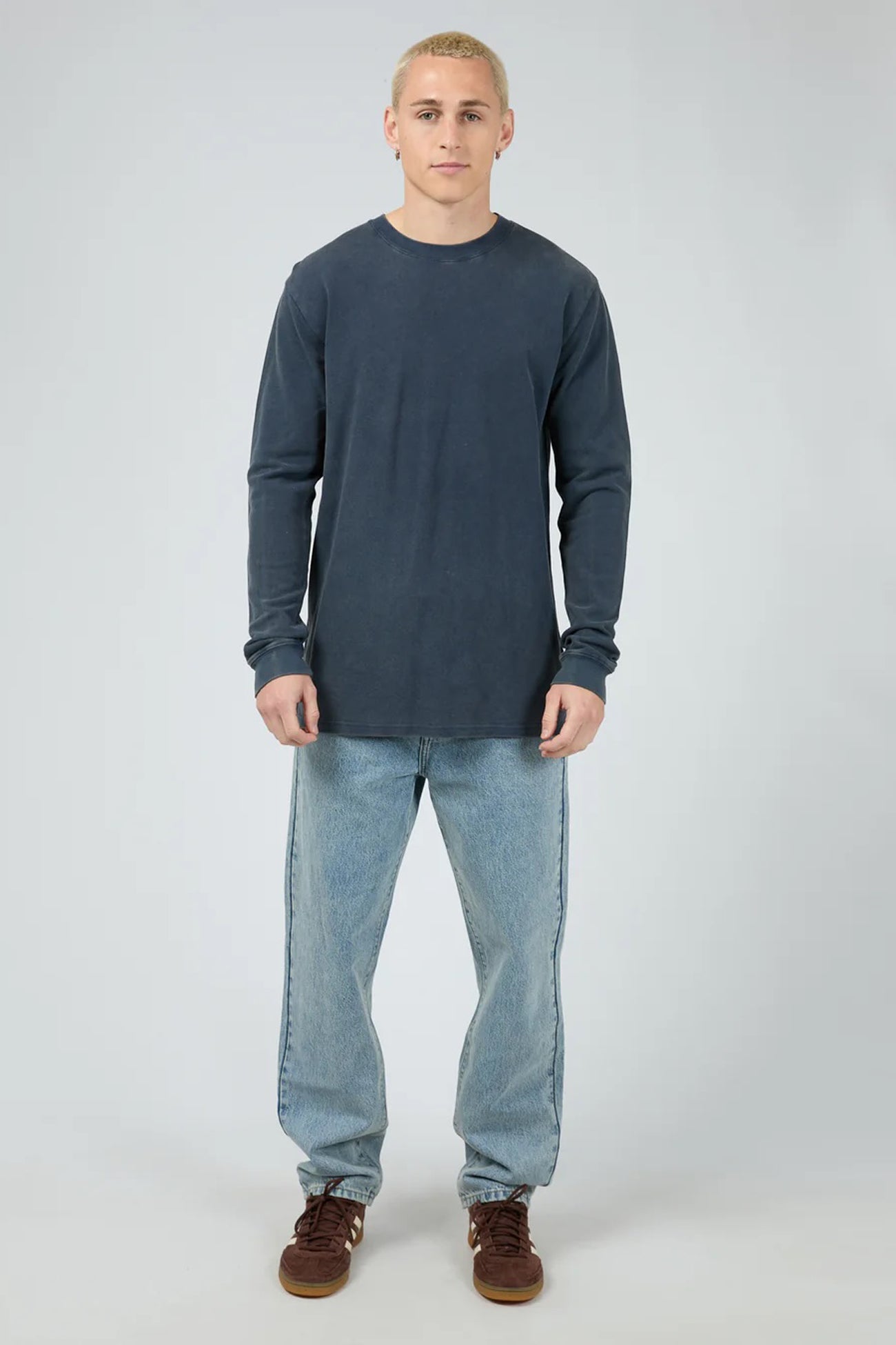 Pique Long Sleeve Tee Navy