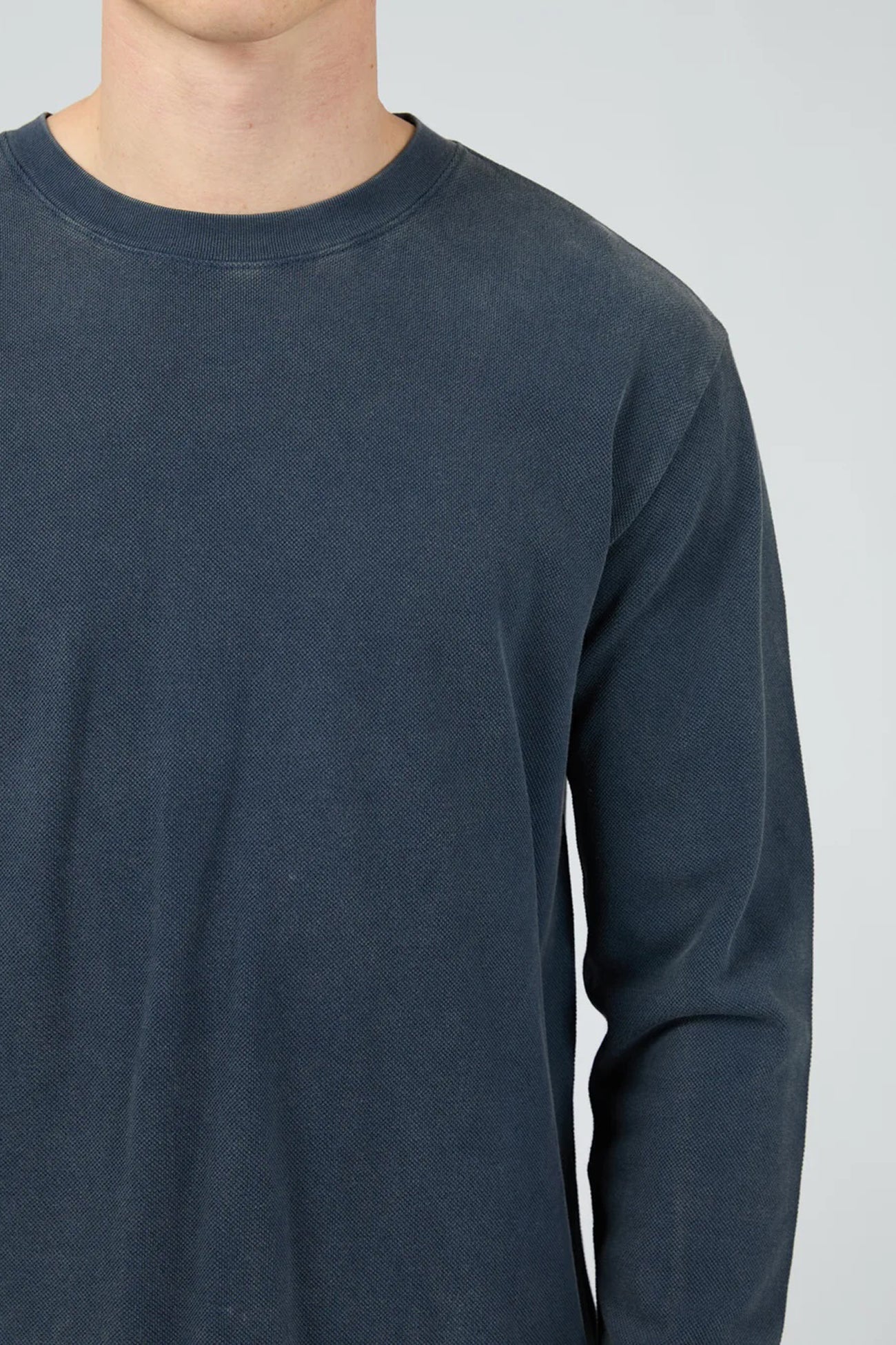 Pique Long Sleeve Tee Navy