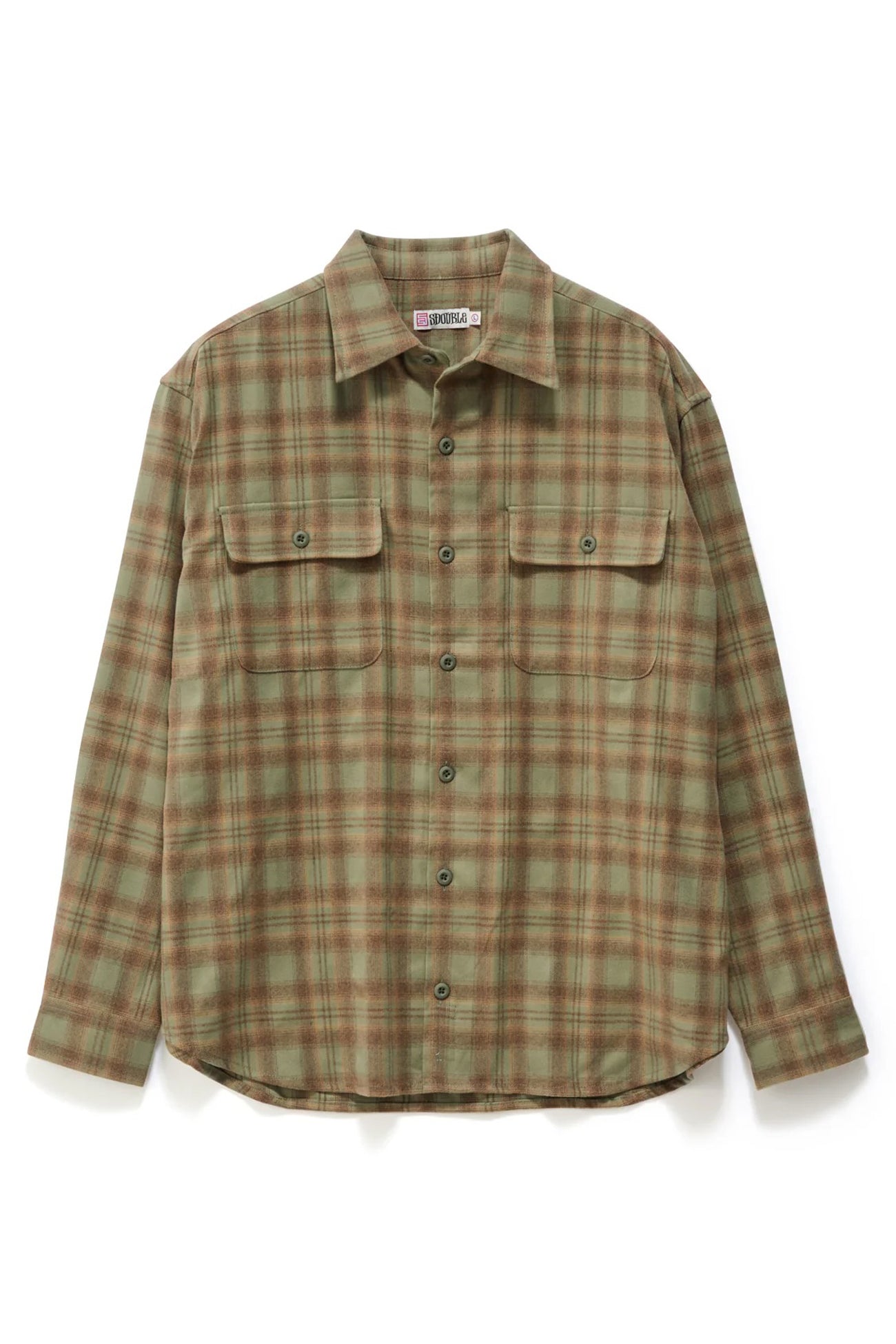 Plaid Long Sleeve Overshirt Sage