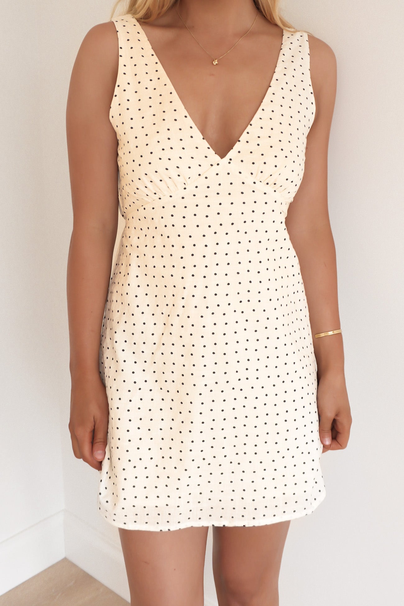 Polka Mini Dress Cream