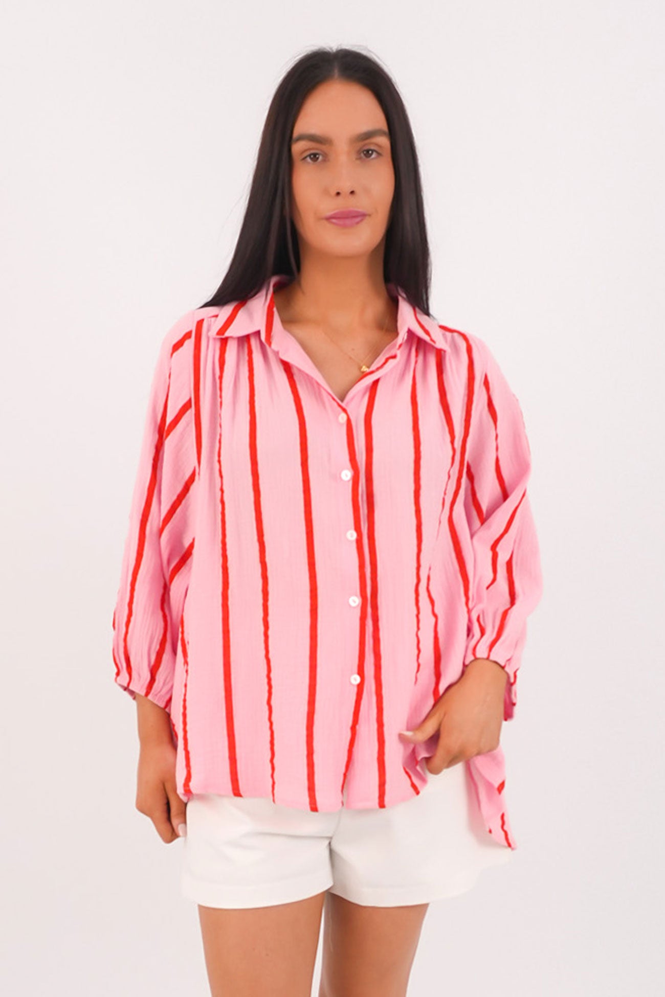 Poppi Shirt Pink Stripe