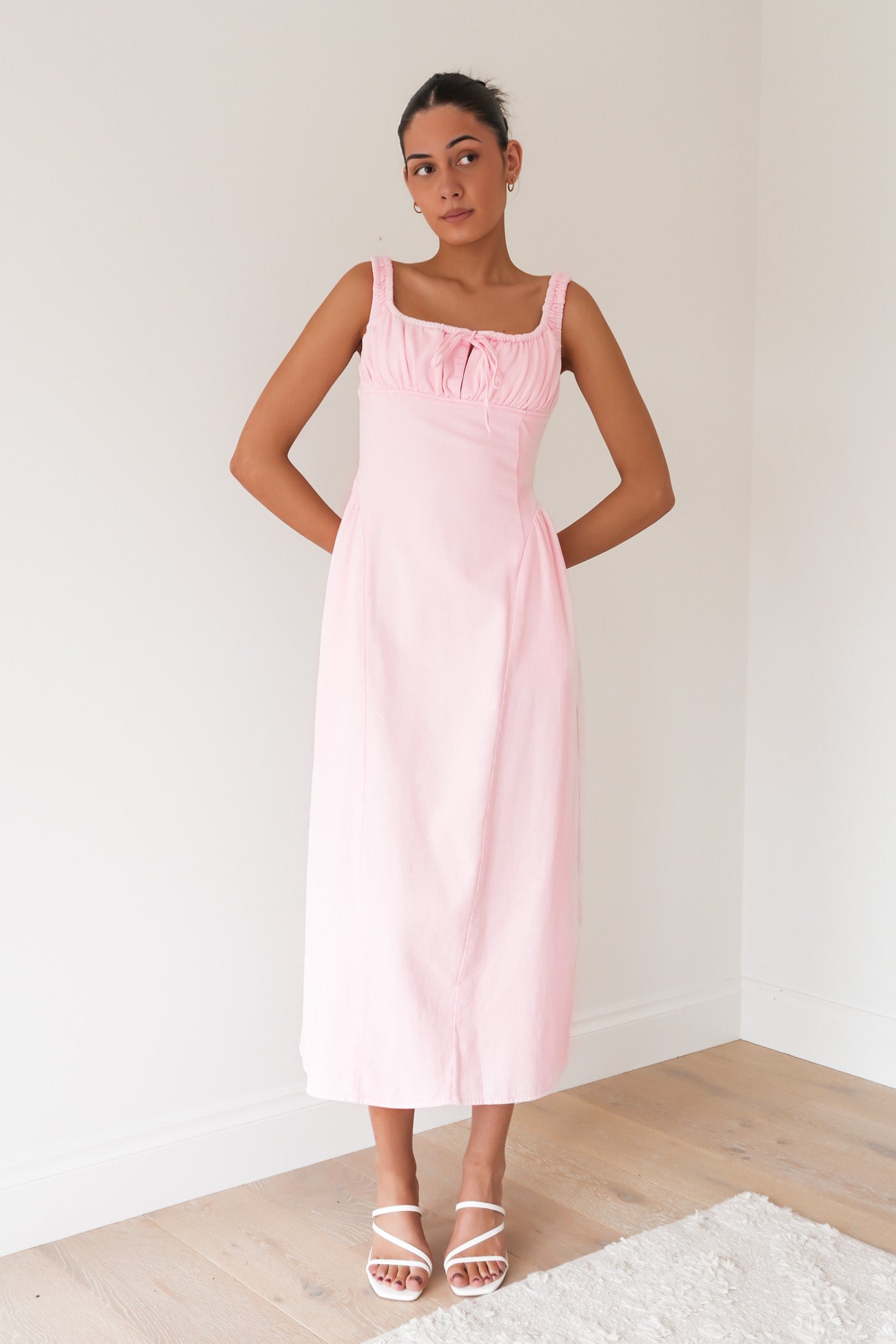 Poppy Denim Dress Pink