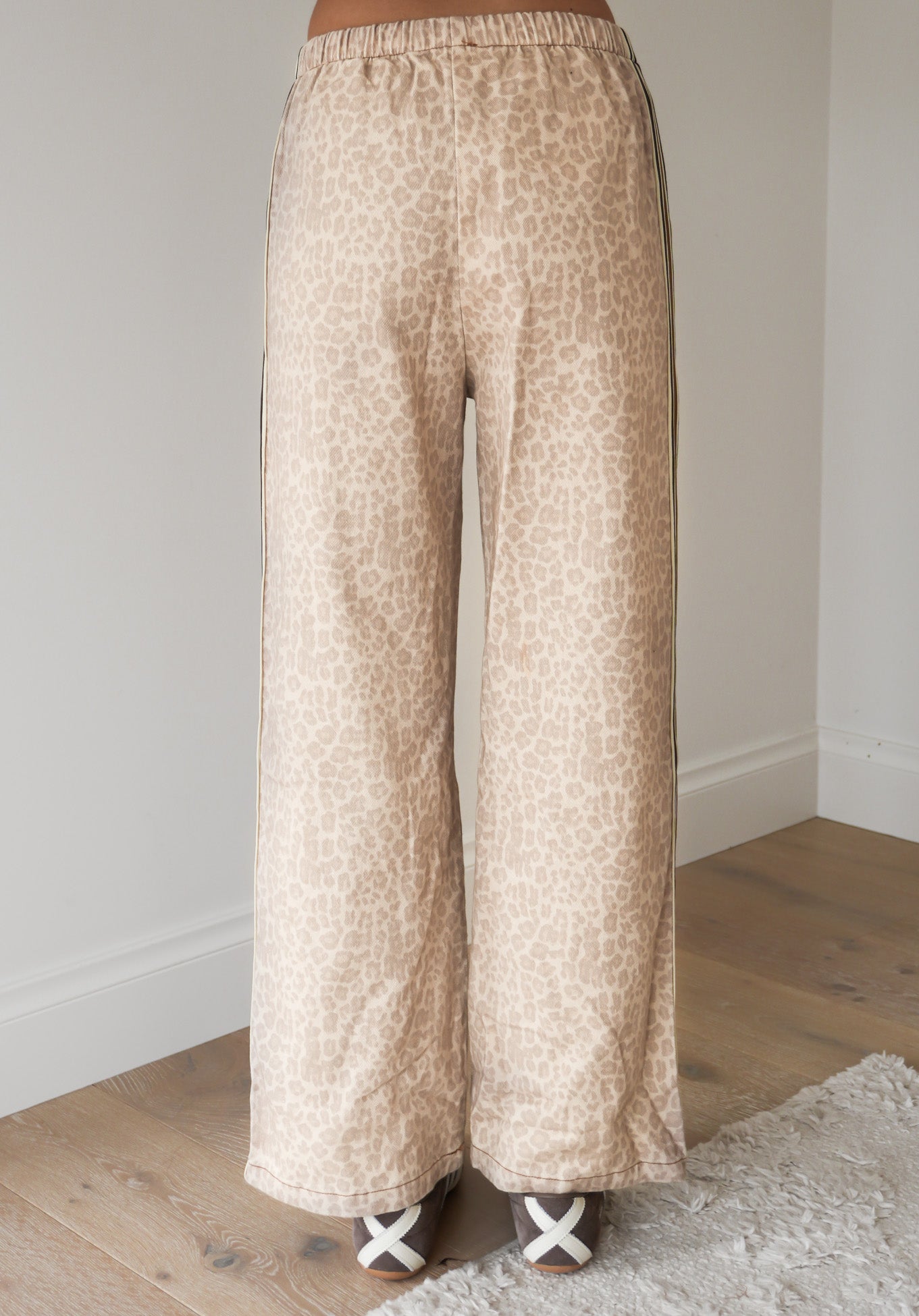 Portland Denim Pant Beige Leopard