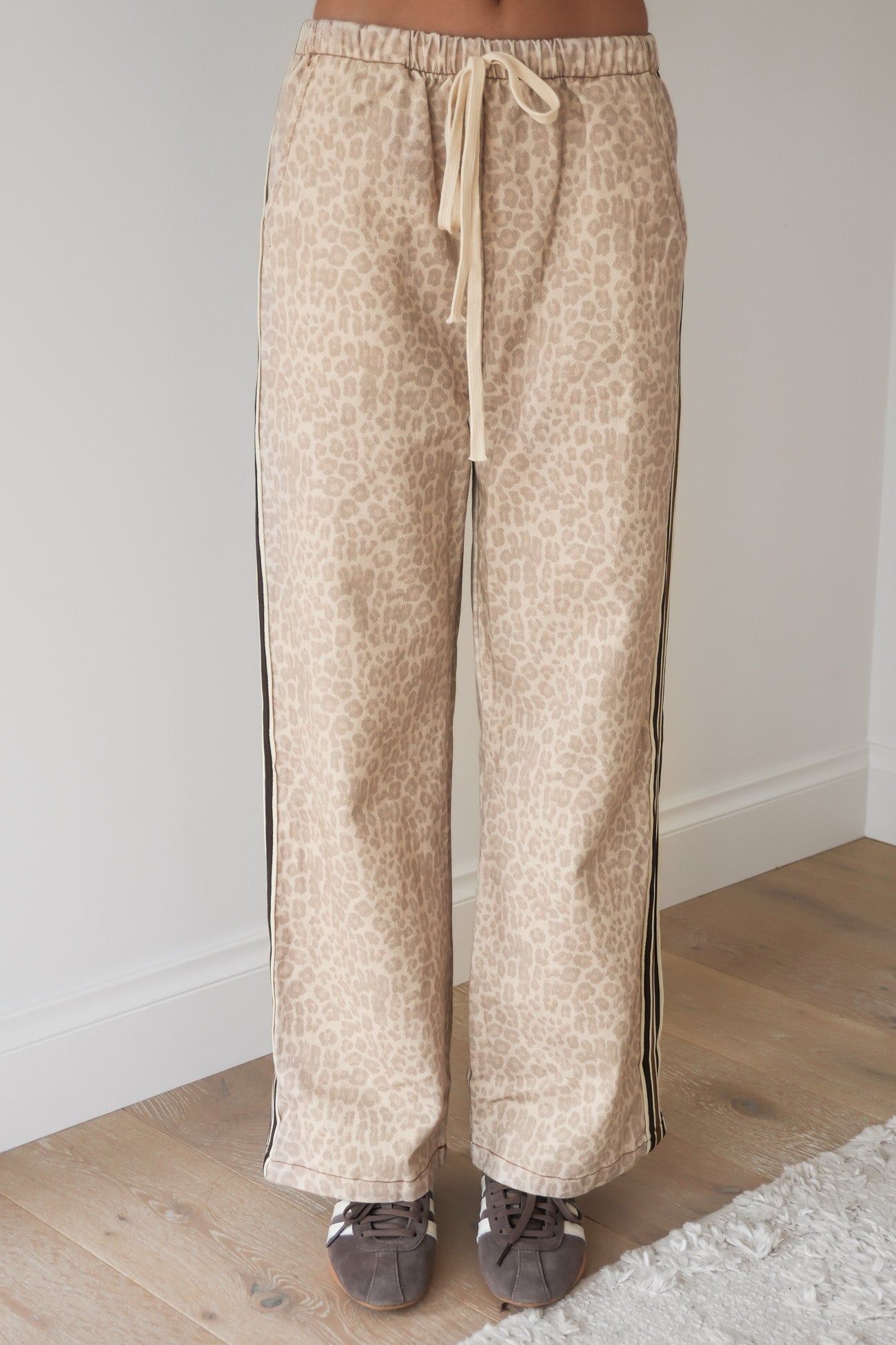 Portland Denim Pant Beige Leopard