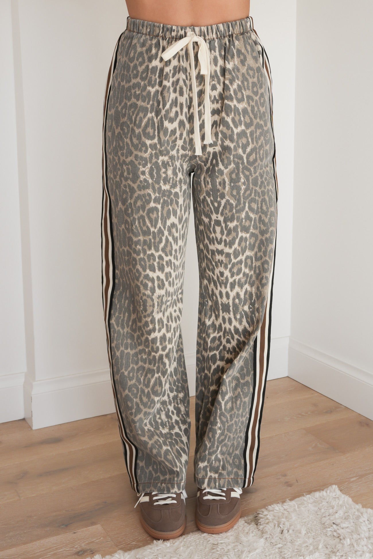Portland Denim Pant Leopard Chocolate