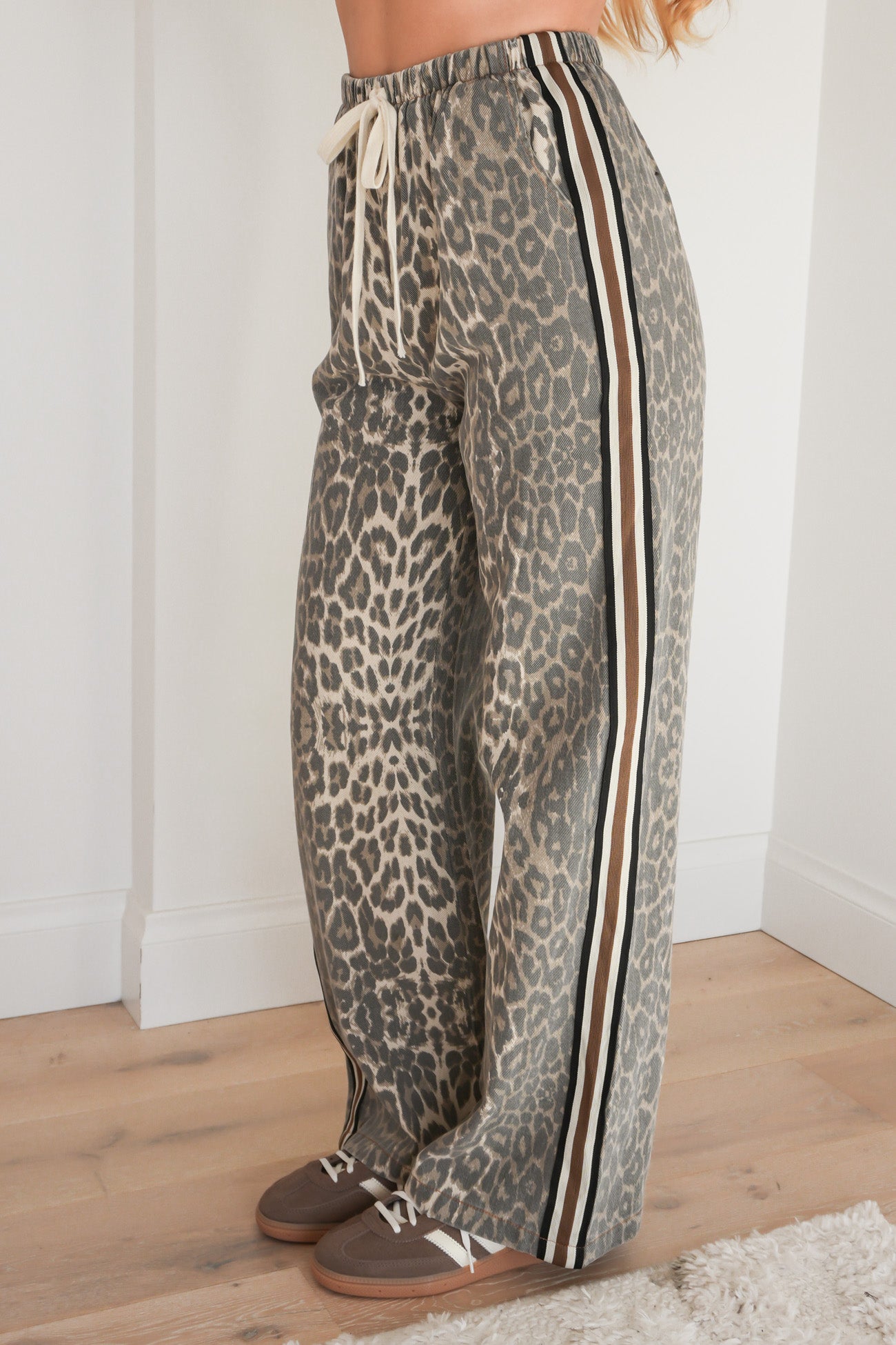 Portland Denim Pant Leopard Chocolate