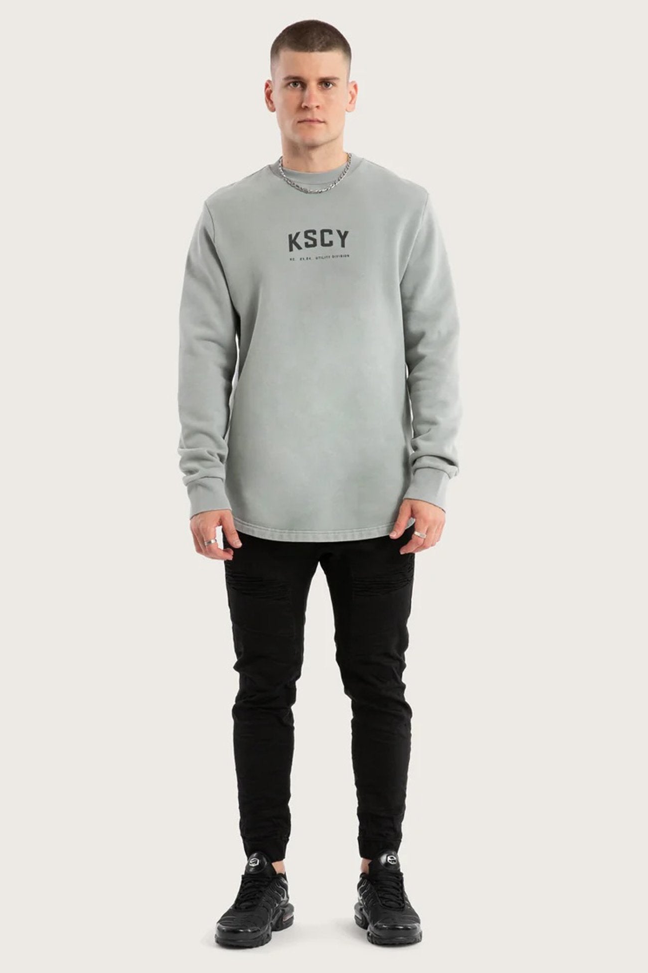 Protocol Dual Curved Sweater Pigment Limestone