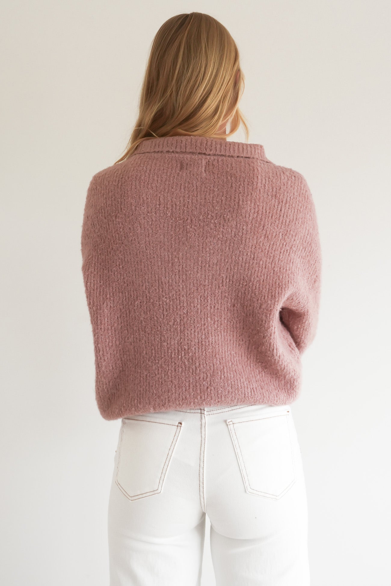 Quinn Zip Knit Pink