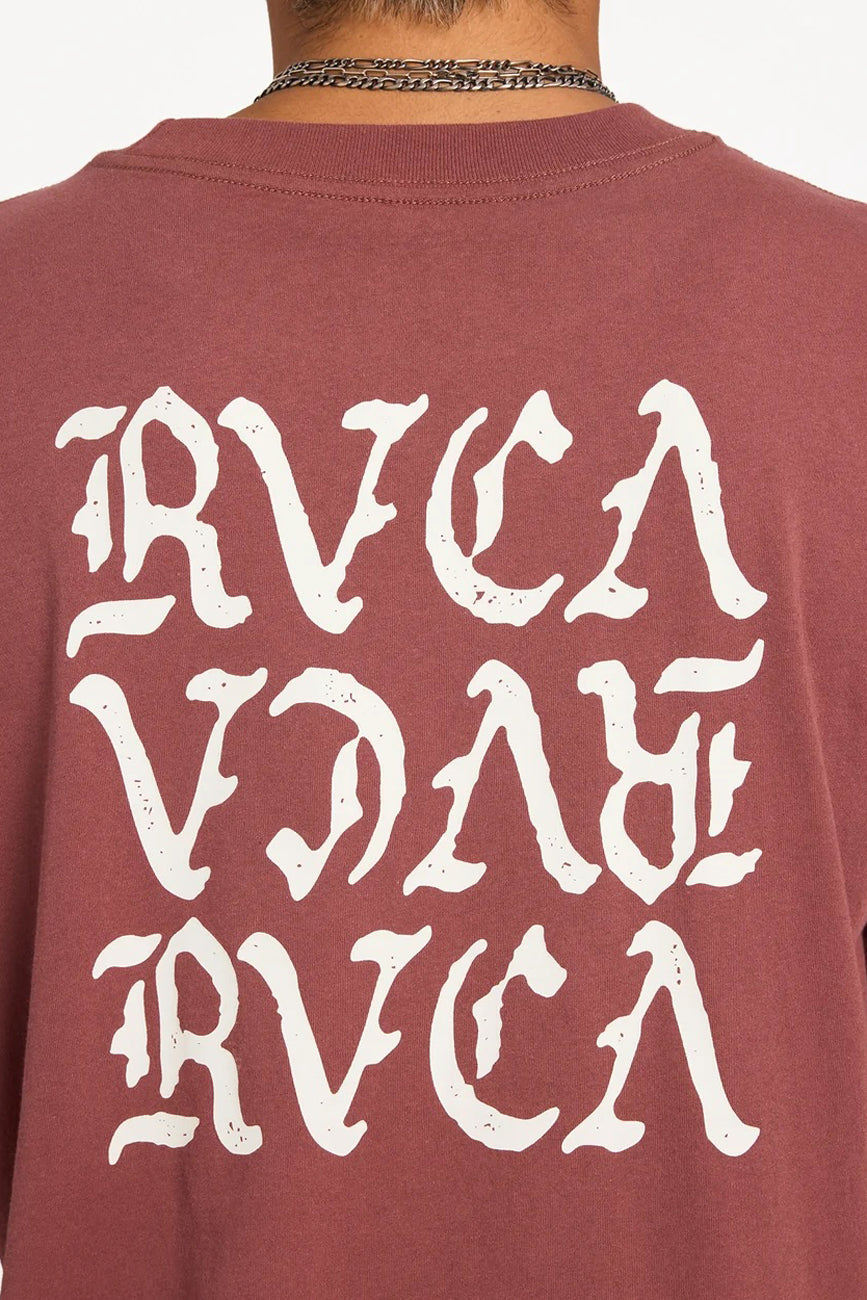 RVCA Stacked Short Sleeve Tee Red Earth
