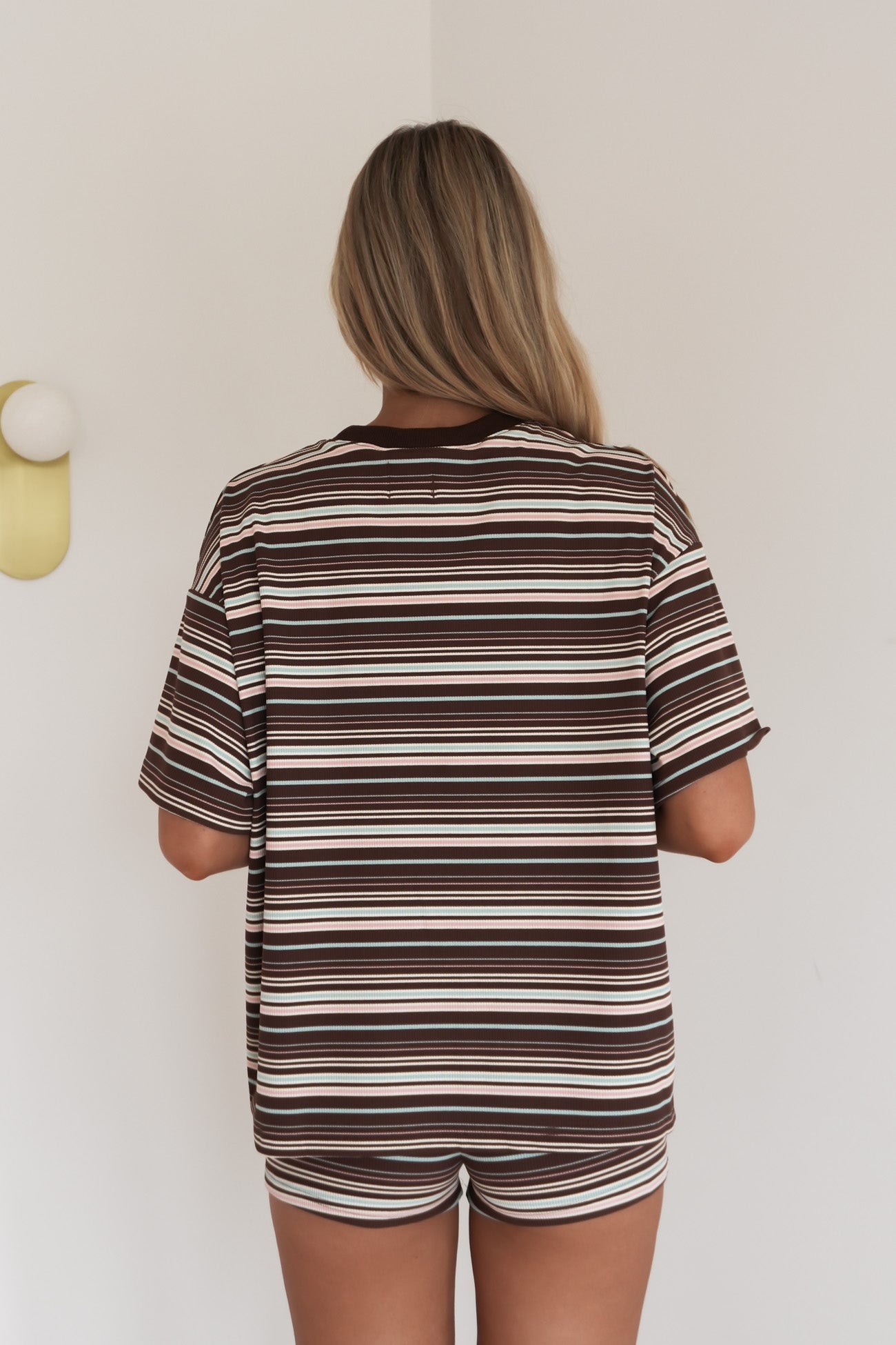 Rae Set Chocolate Pink Stripe