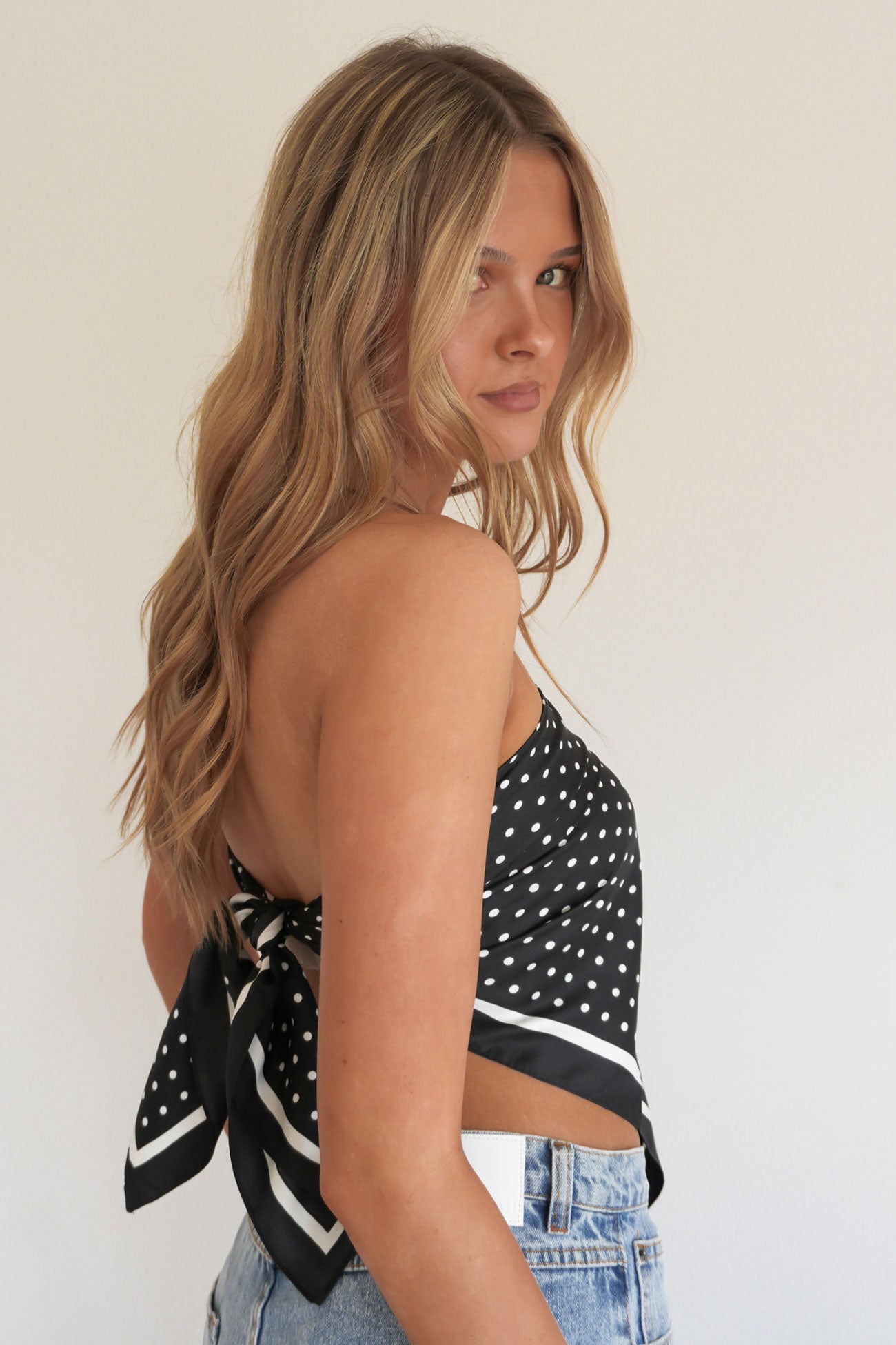 Raeni Scarf Black Polka Dot