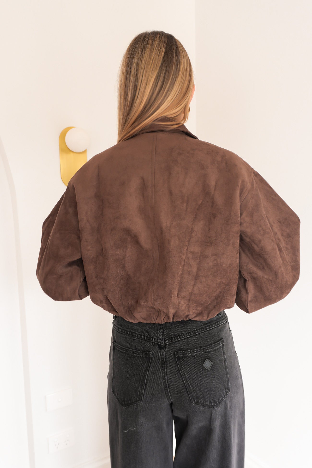 Reanne Faux Suede Bomber Chocolate