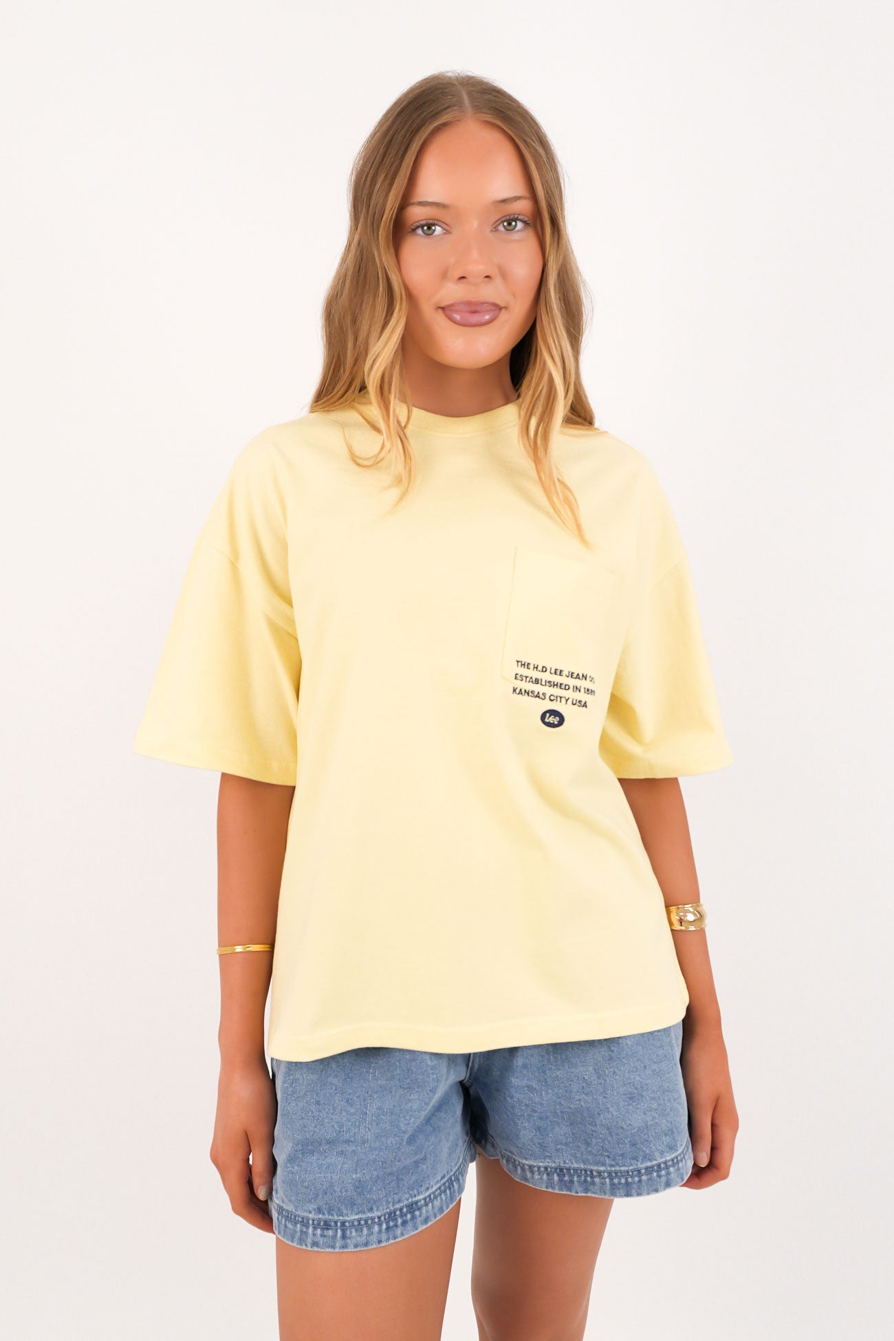 Redefined Boxy Pocket Tee Lemon Spritz