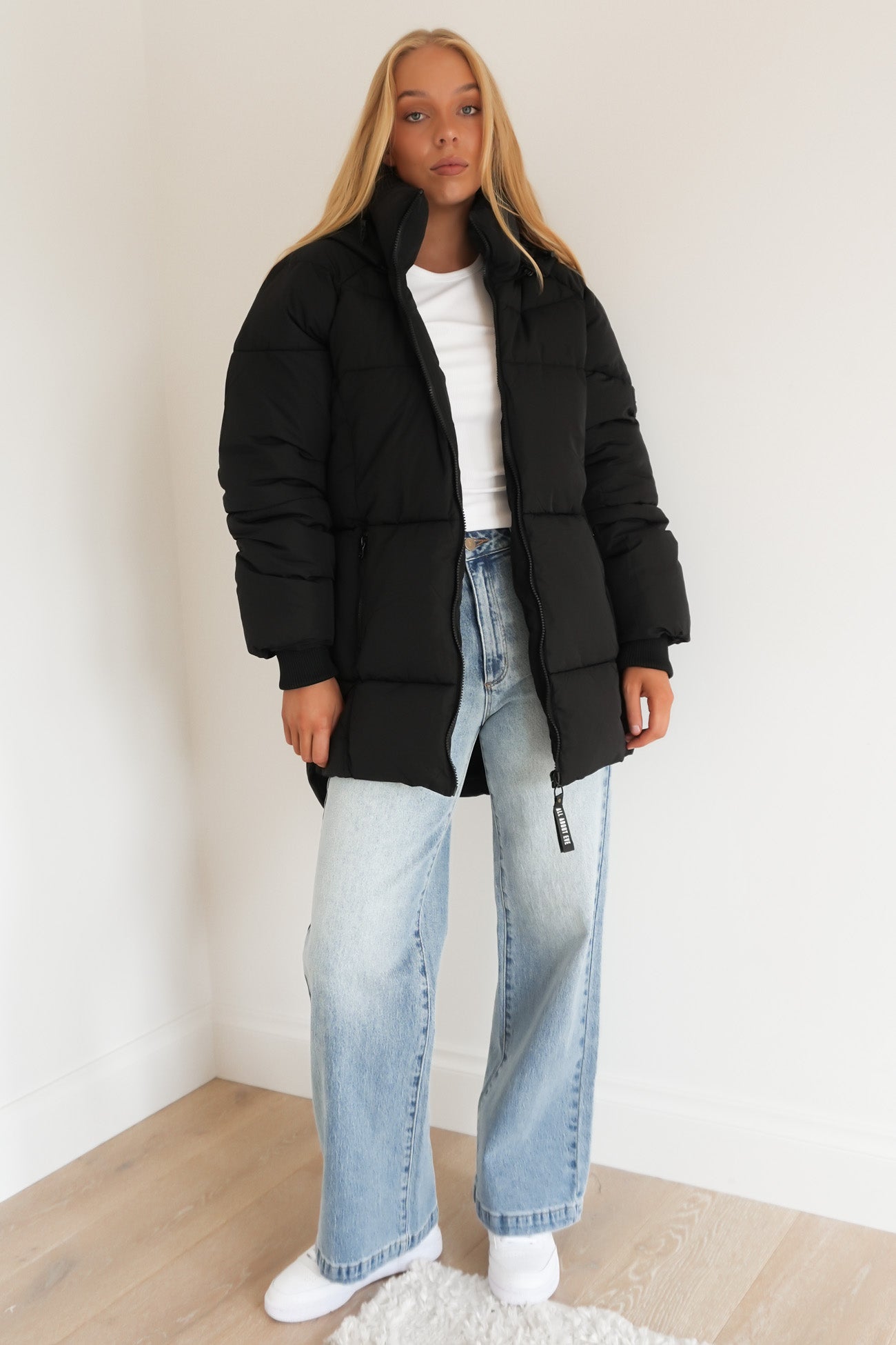 Remi Luxe Midi Puffer Black