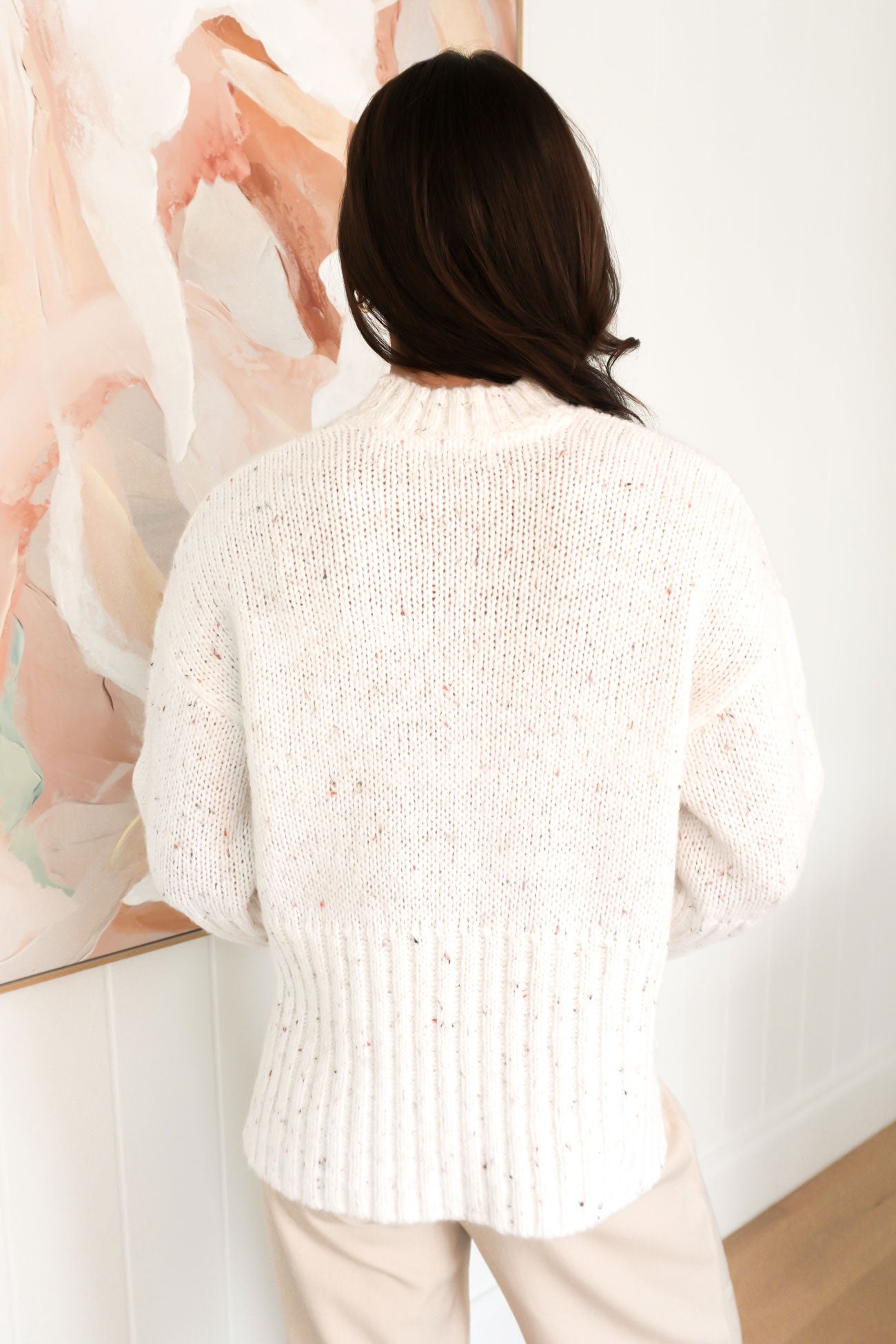 Revie Speckle Knit Beige b
