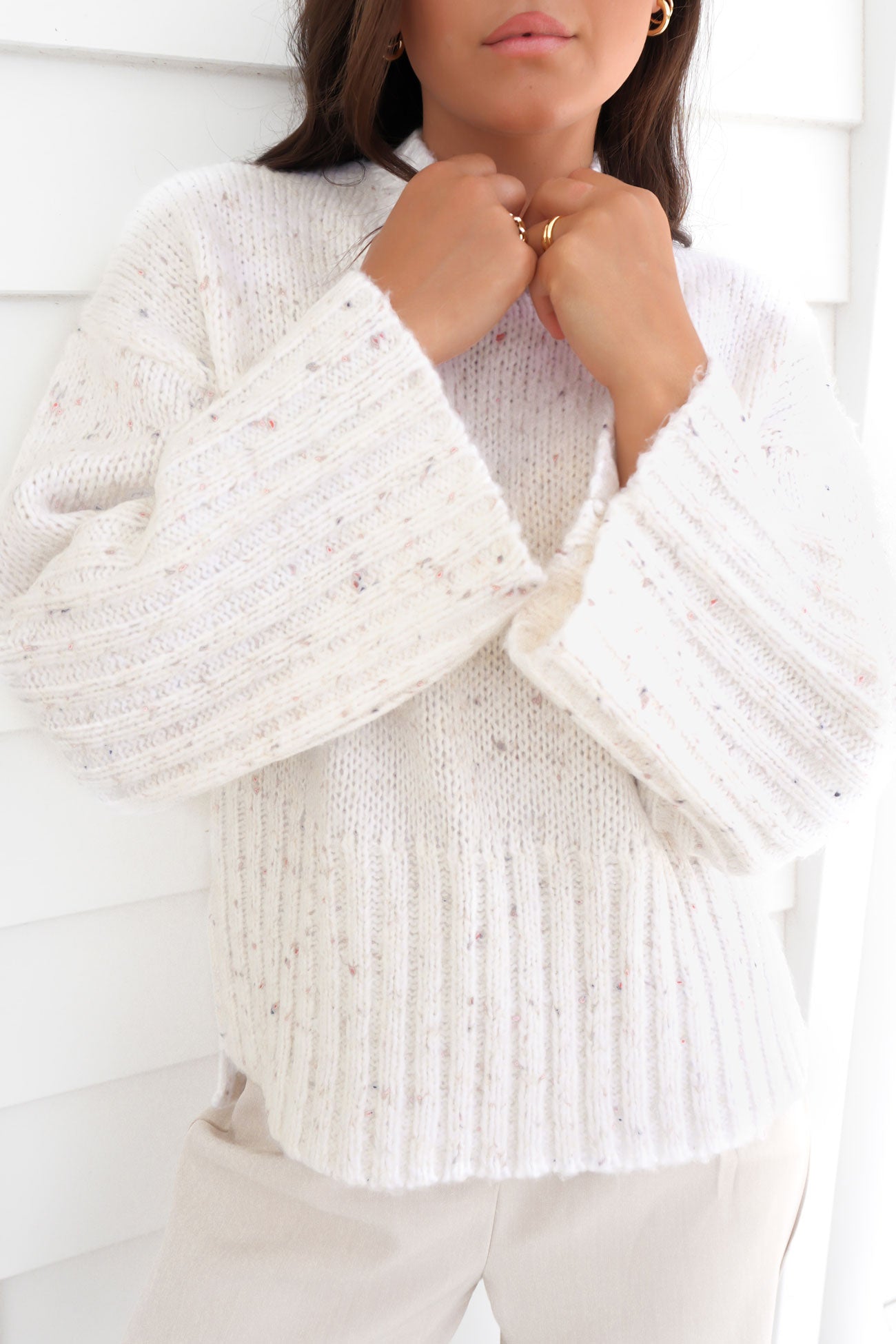 Revie Speckle Knit Beige ff