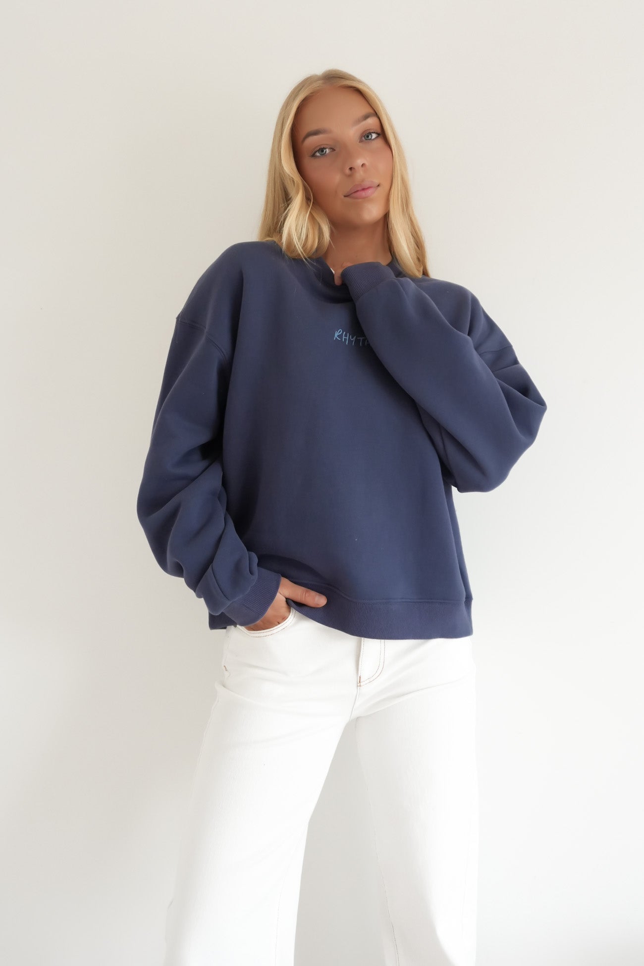 Rhythm Crew Neck Fleece Indigo