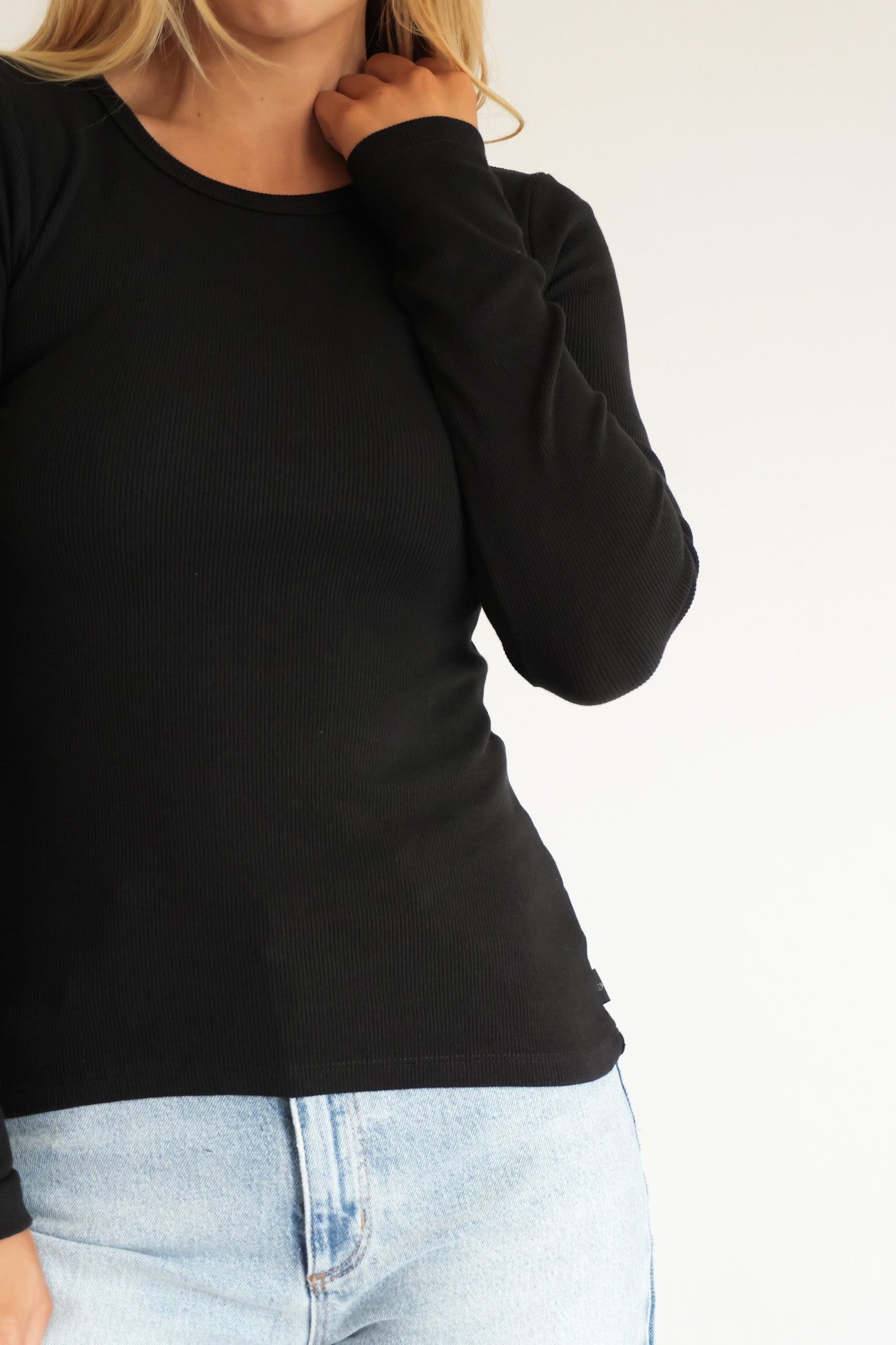Rib Long Sleeve Black