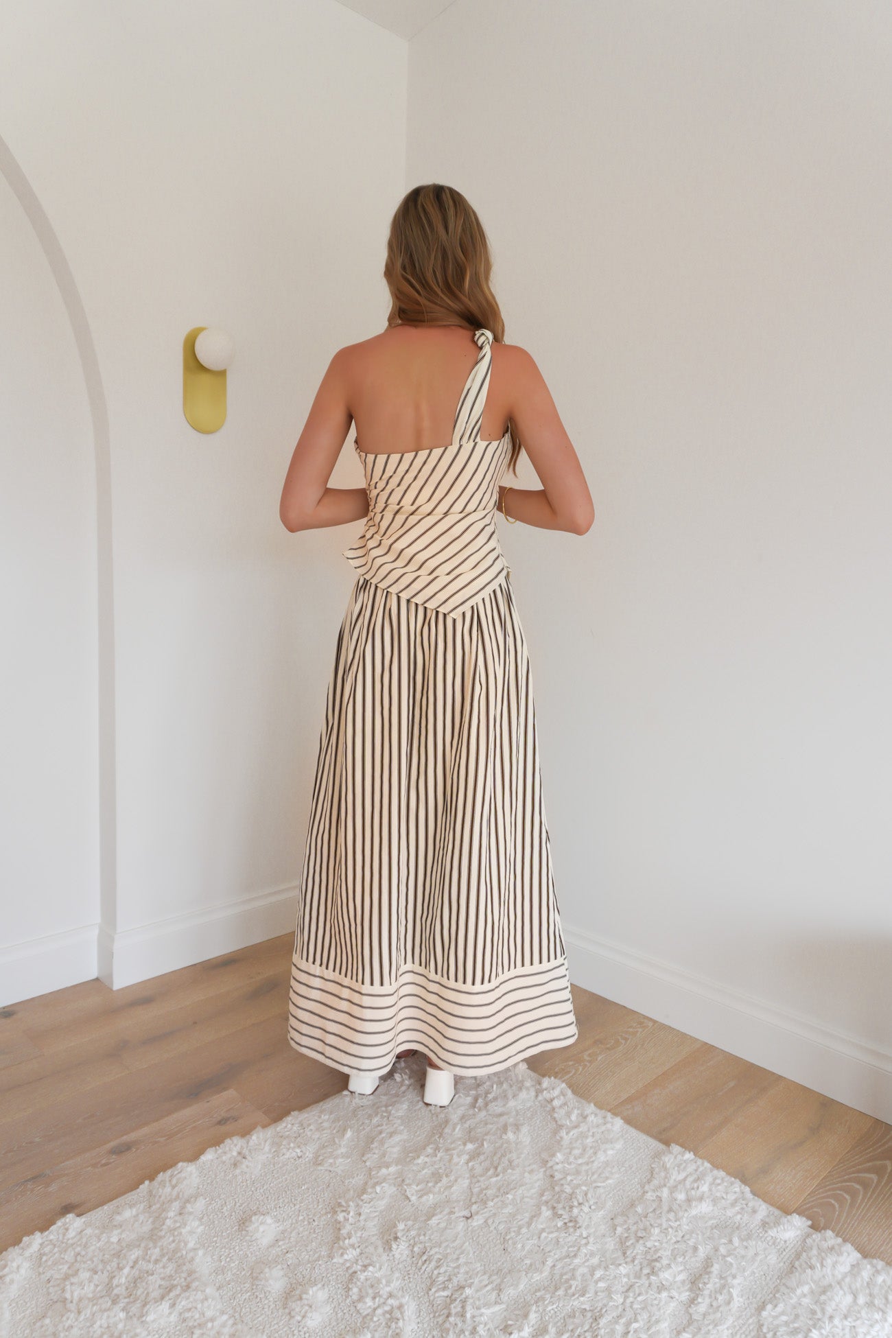 Ricca Set Cream Chocolate Stripe