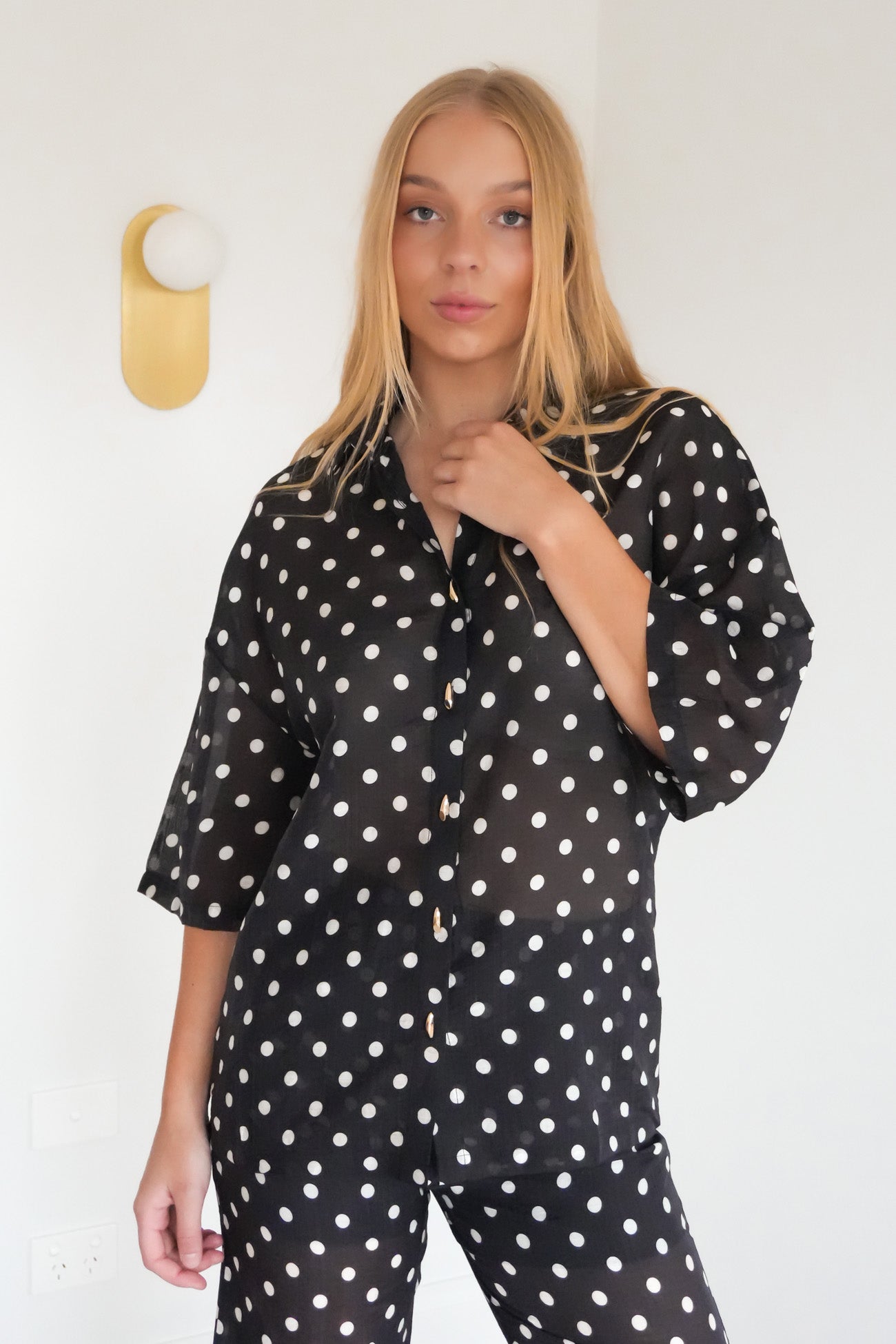 Rikke Shirt Black Polka Dot