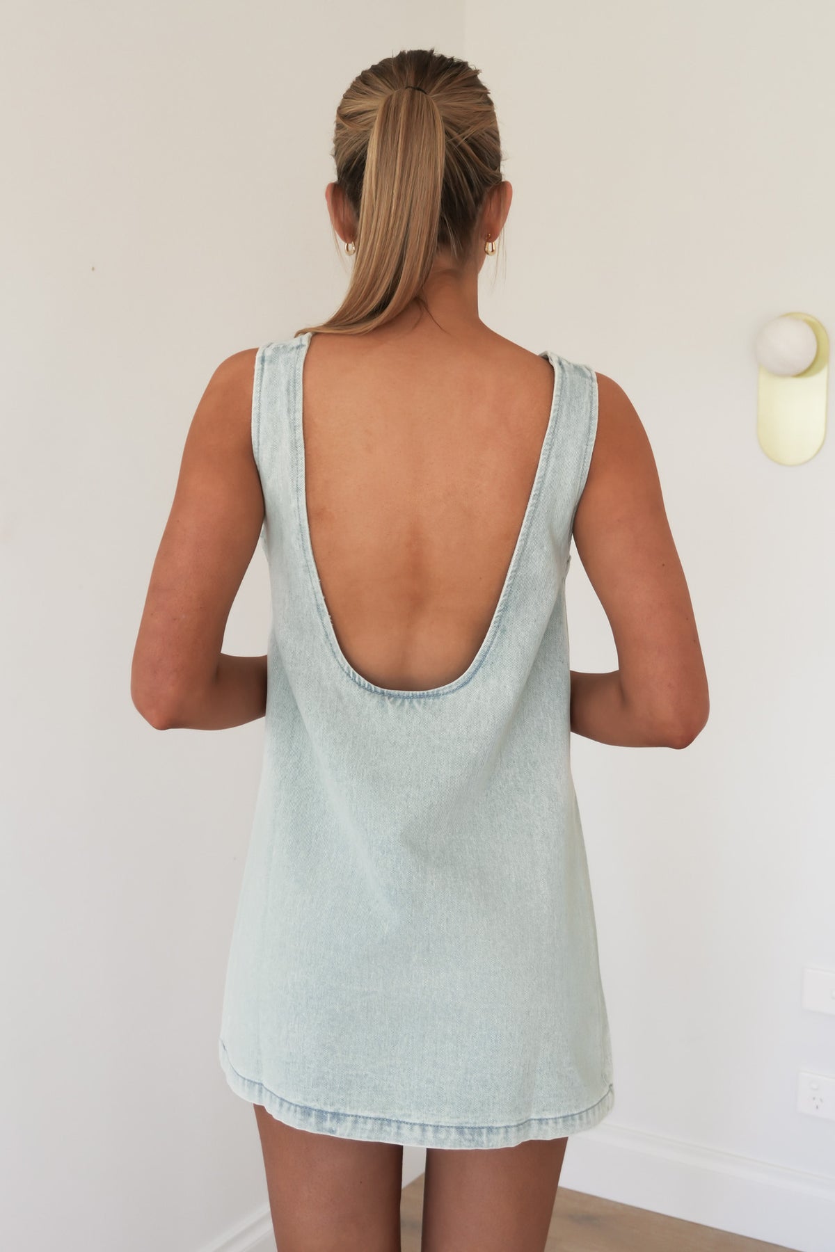 Riley Denim Mini Dress Light Wash