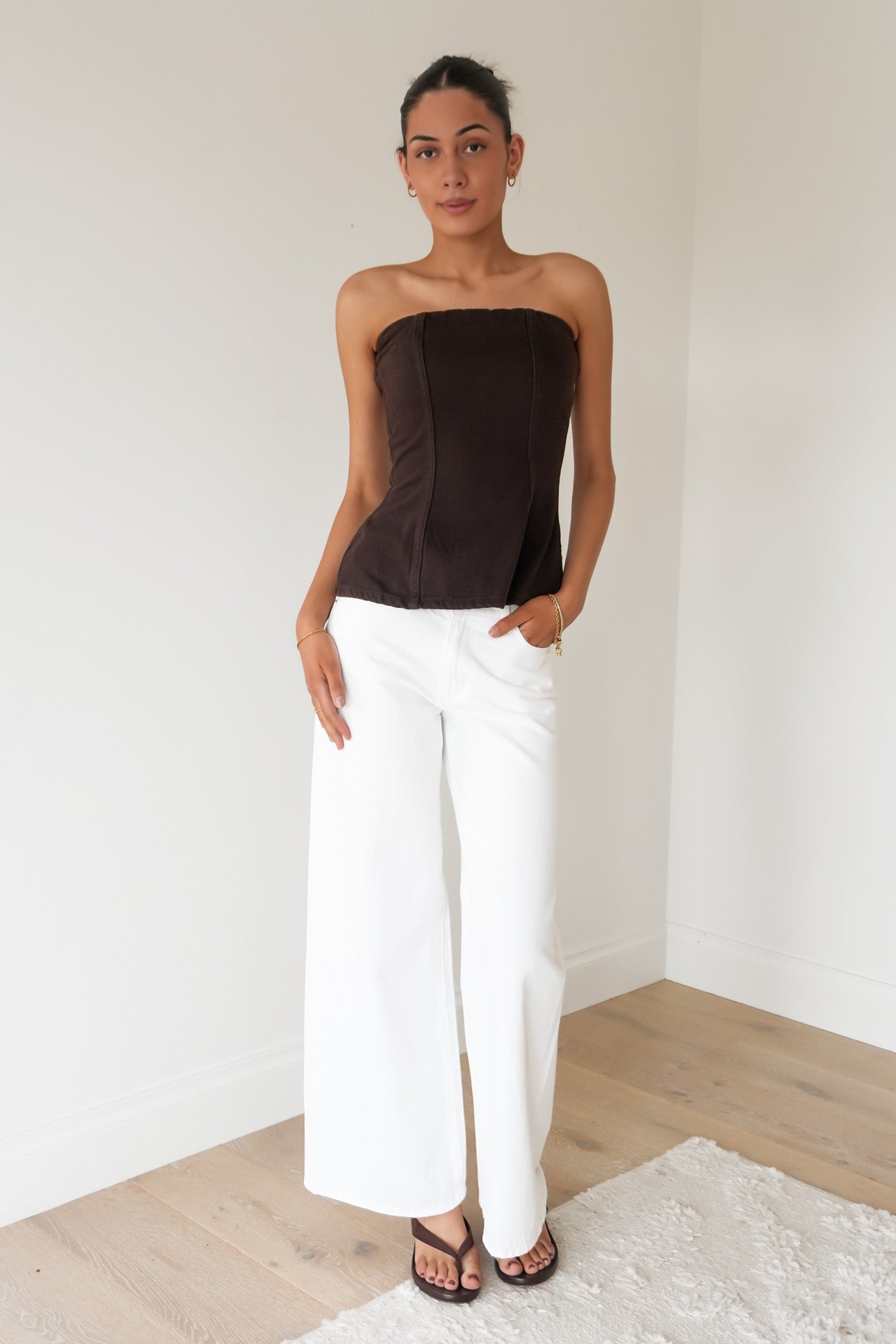 Rio Strapless Top Brown