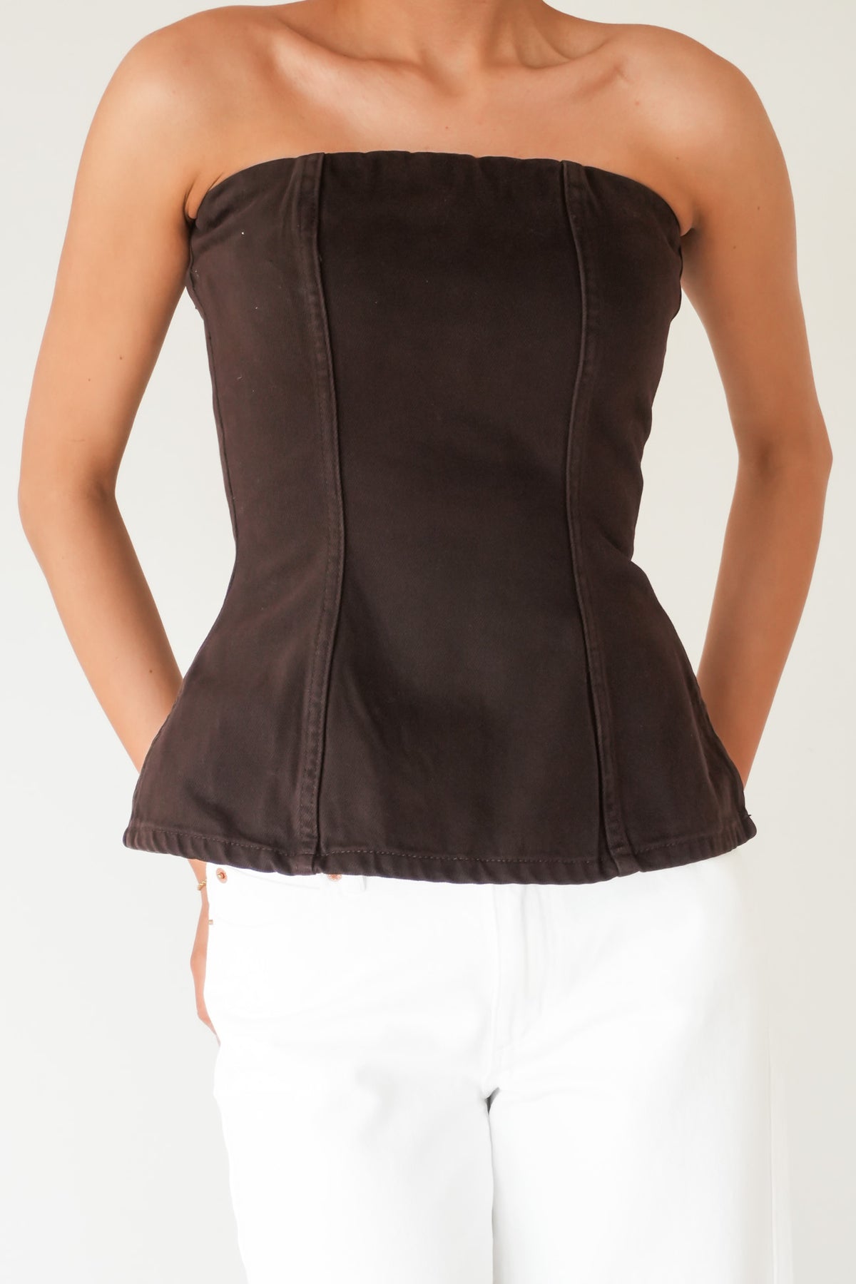 Rio Strapless Top Brown