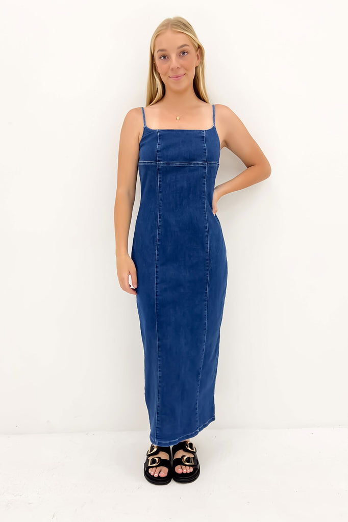 Romy Denim Midi Dress Indigo Jean Jail