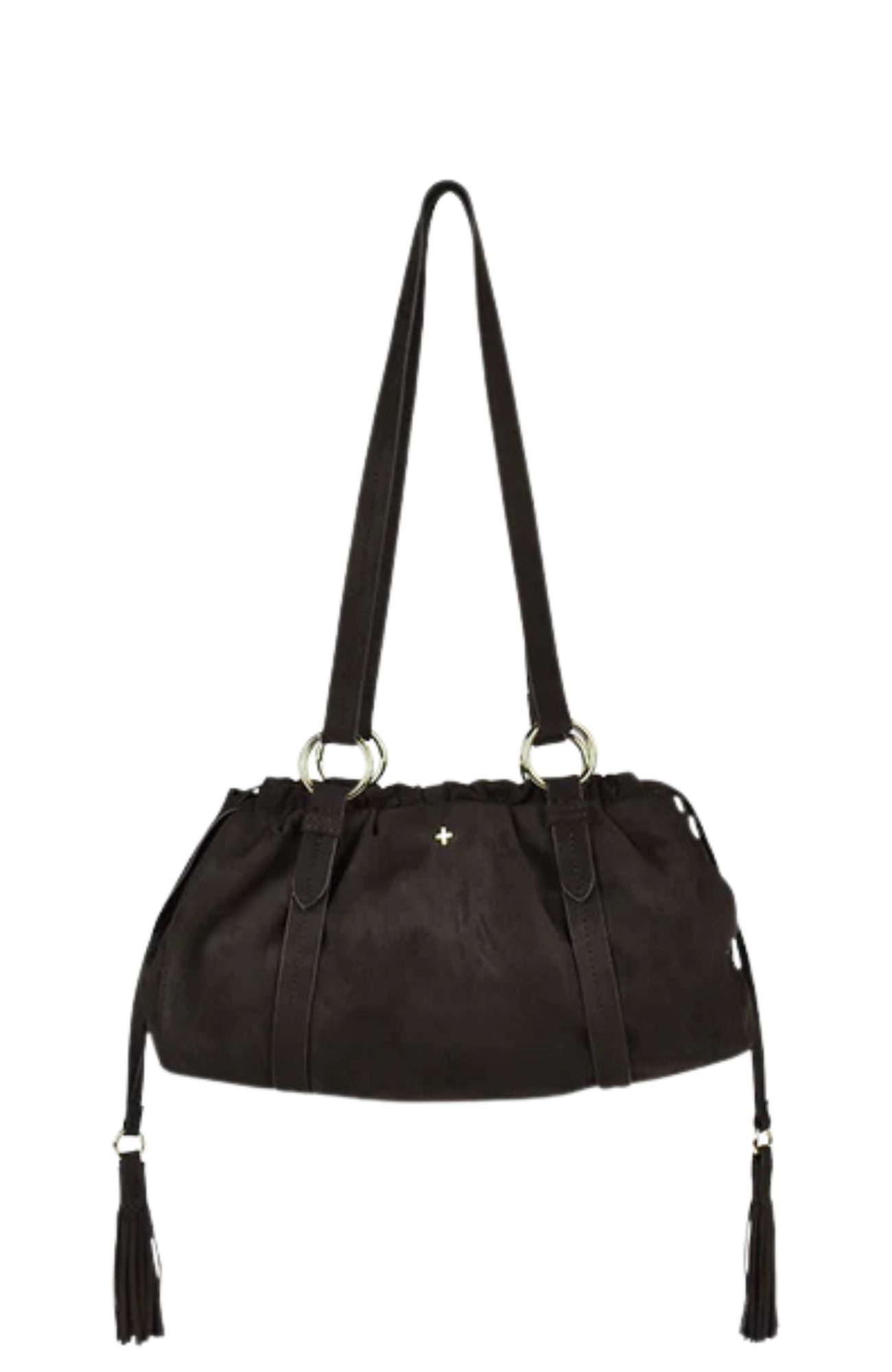 Rory Bag Dark Chocolate Faux Suede Gold
