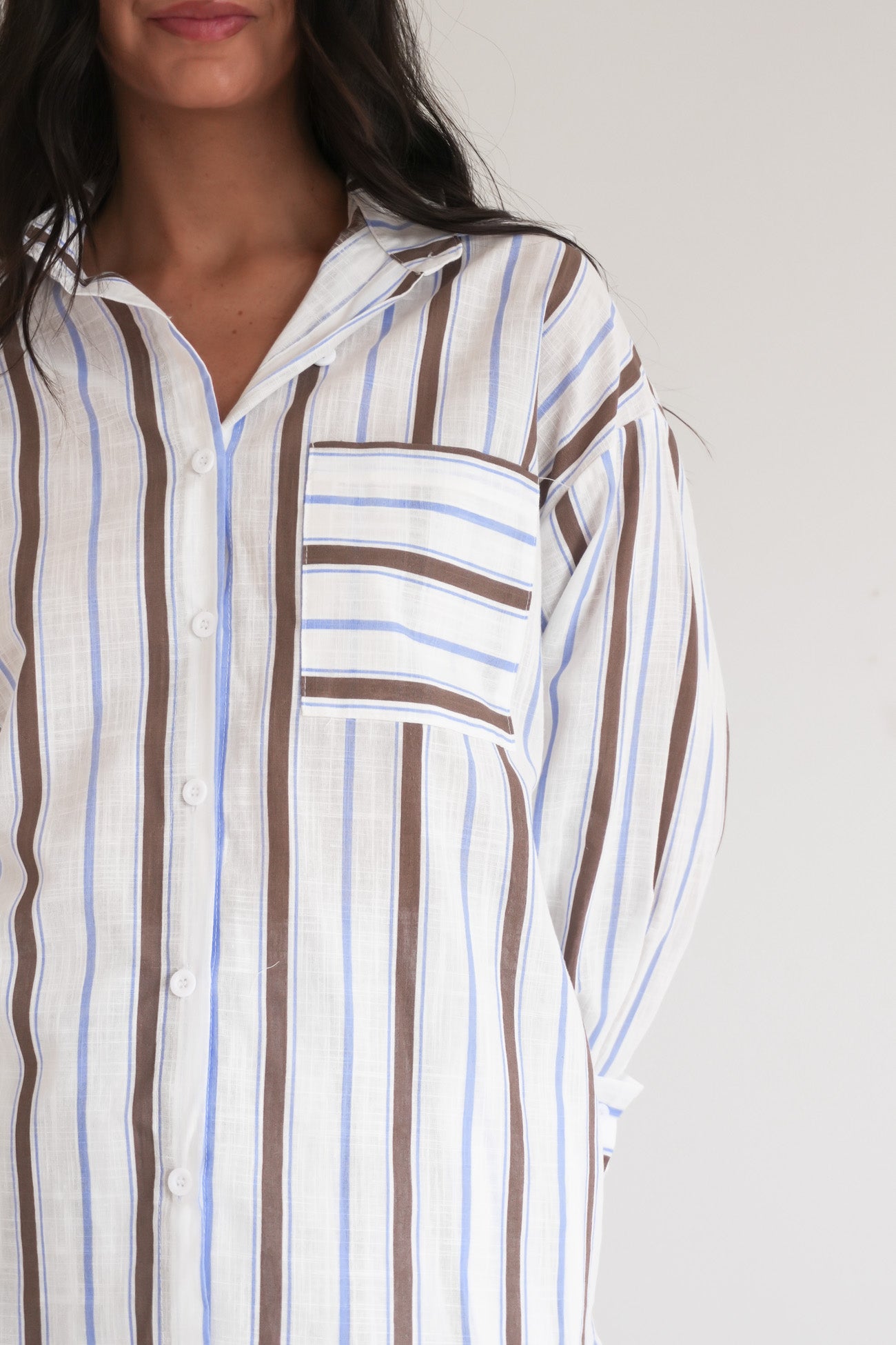 Rossa Set Chocolate Blue Stripe