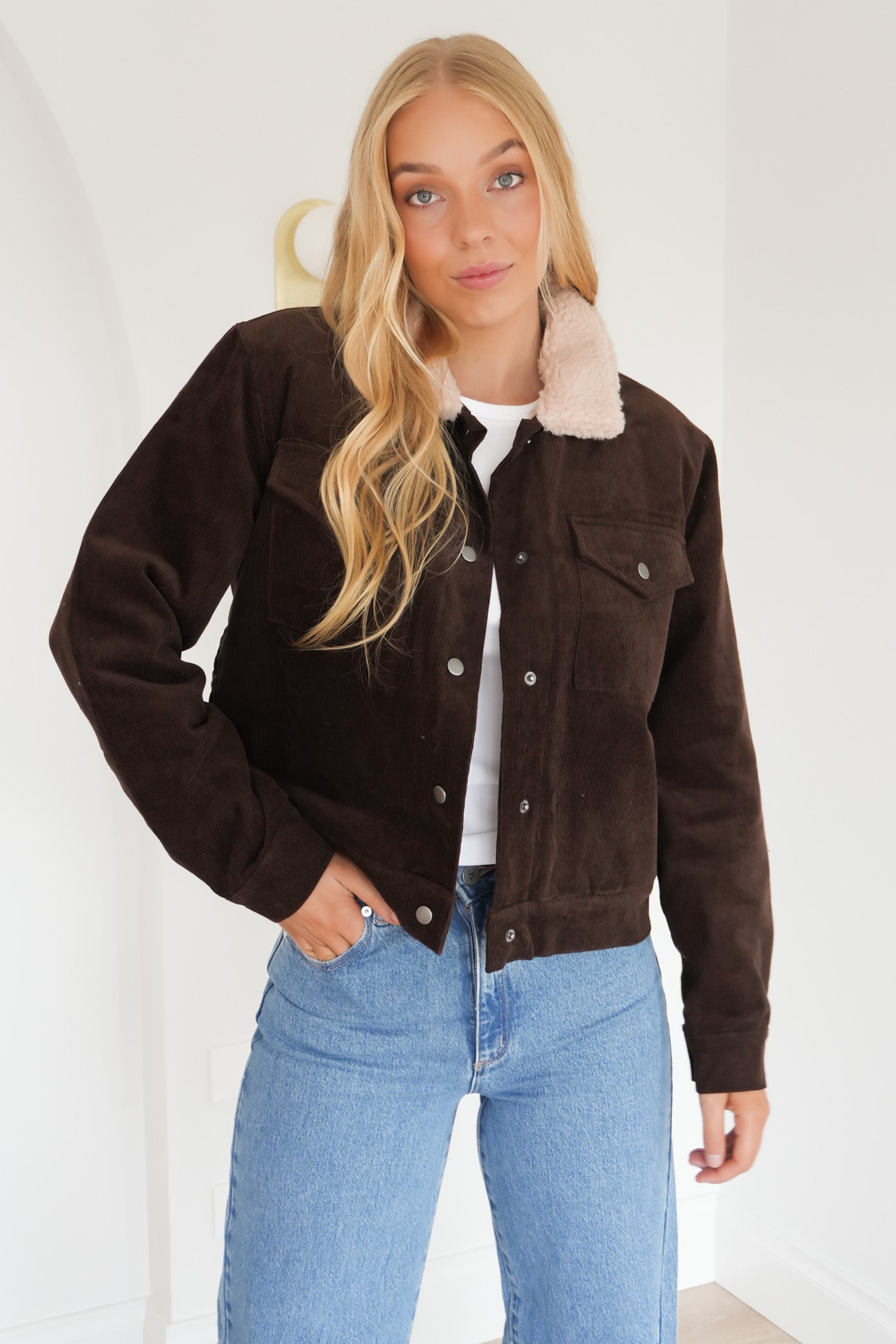 Roy Cord Sherpa Jacket Nutmeg