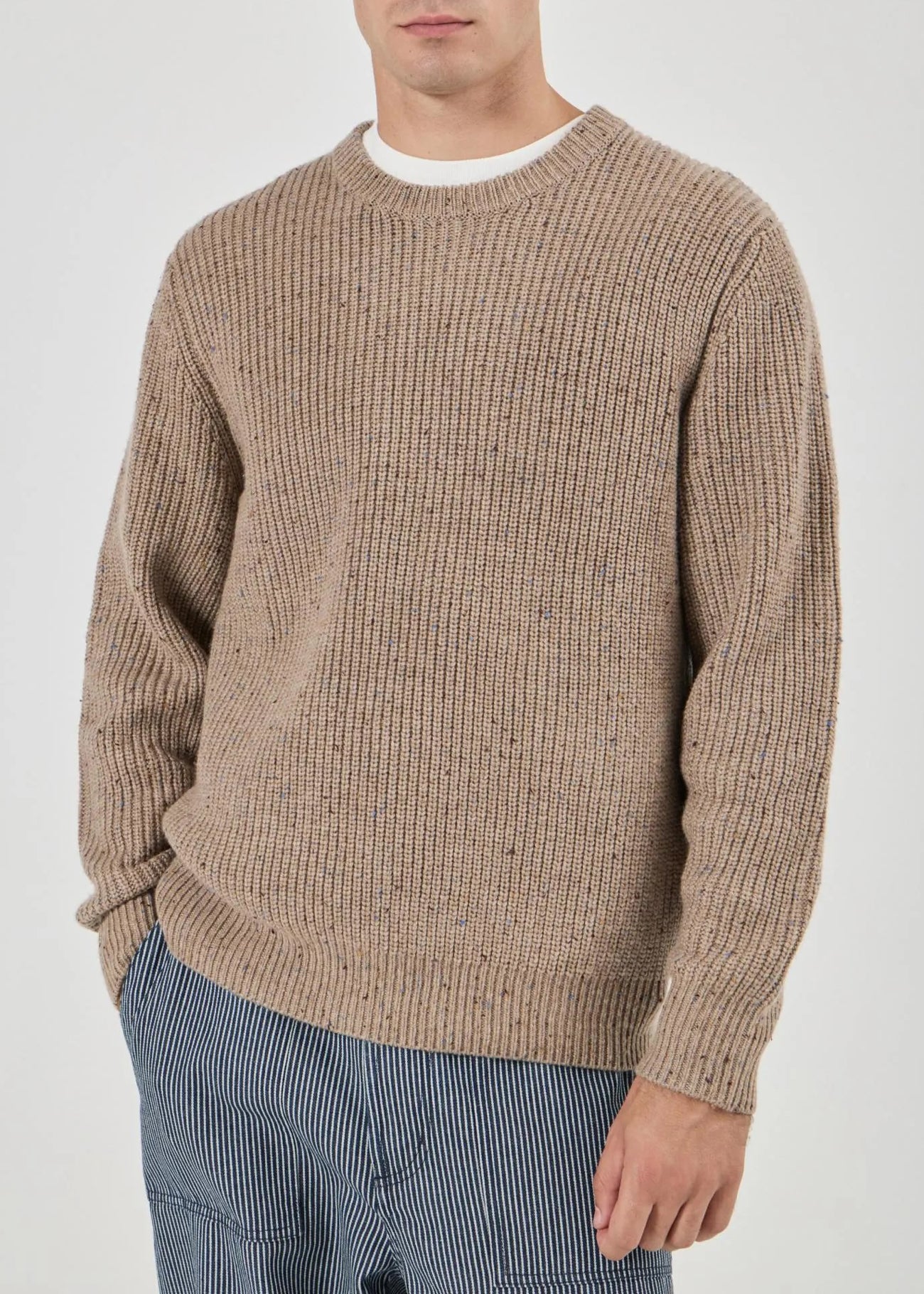 Fishermans Tweed Crew Linseed