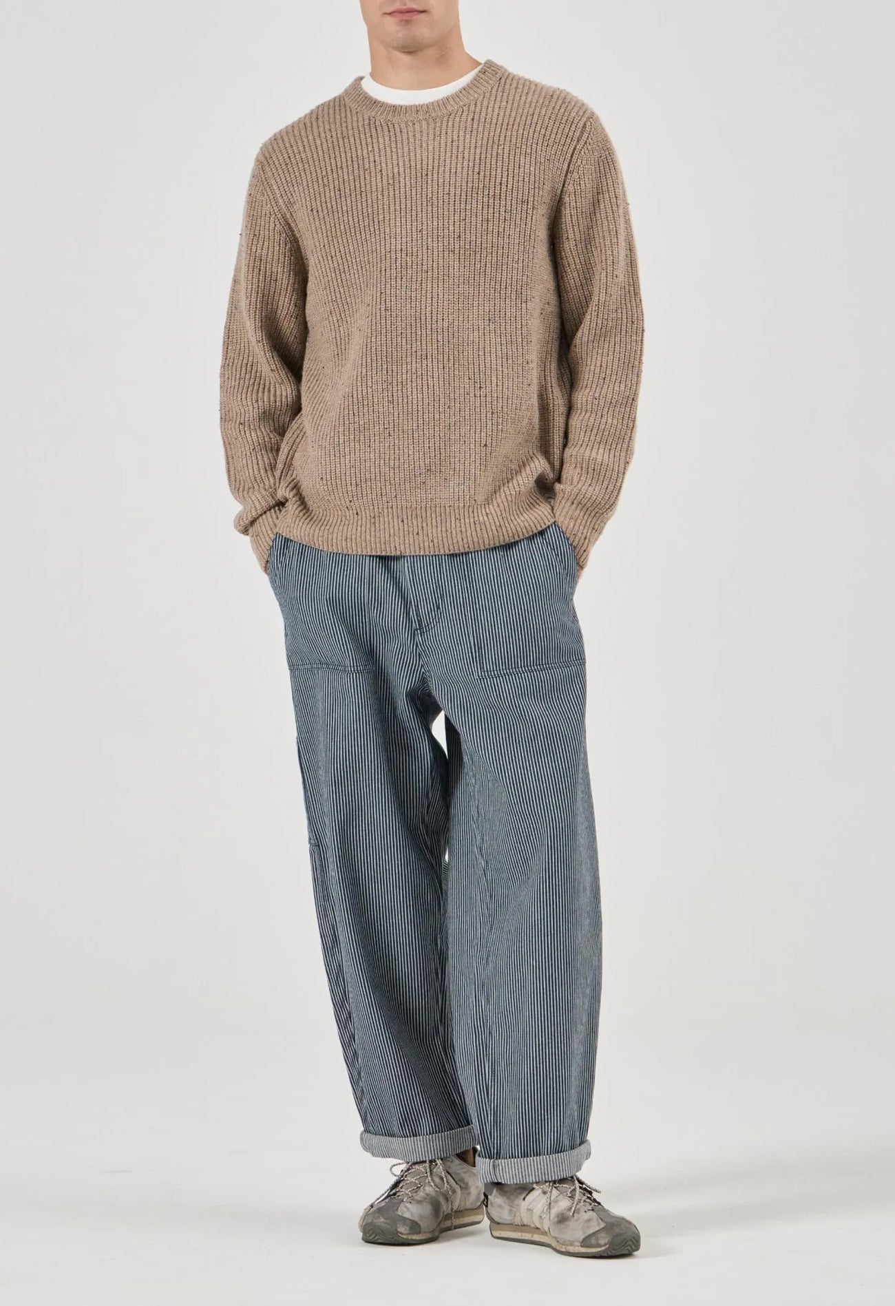 Fishermans Tweed Crew Linseed