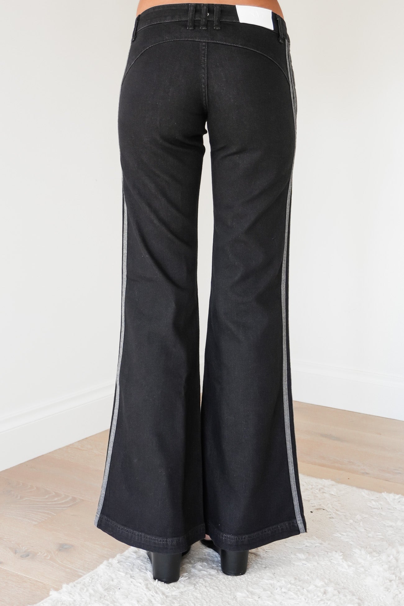 SST Low Rise Flared Leg Denim Pant True Black