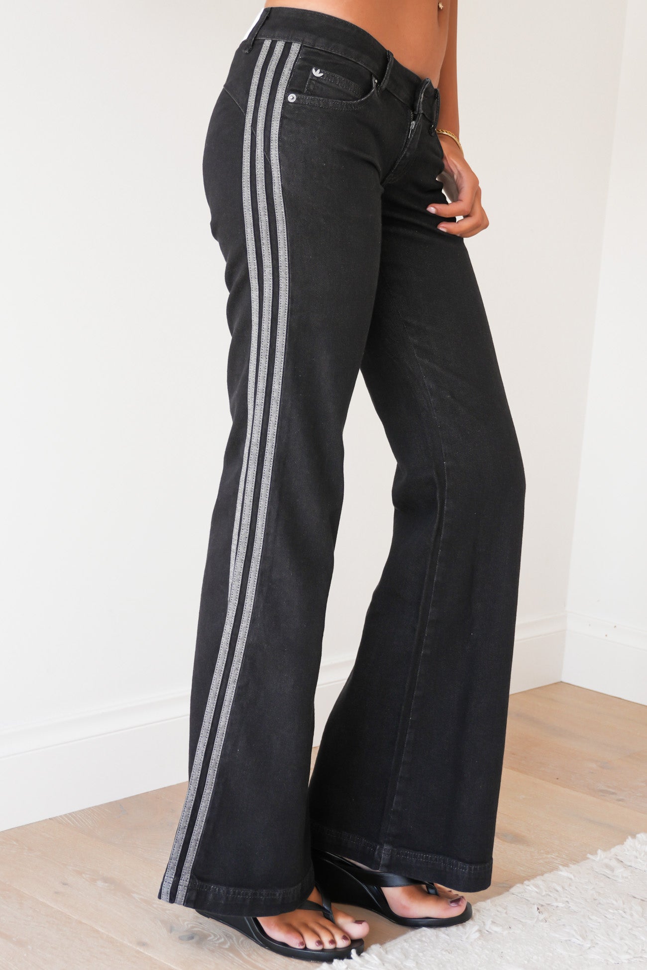 SST Low Rise Flared Leg Denim Pant True Black