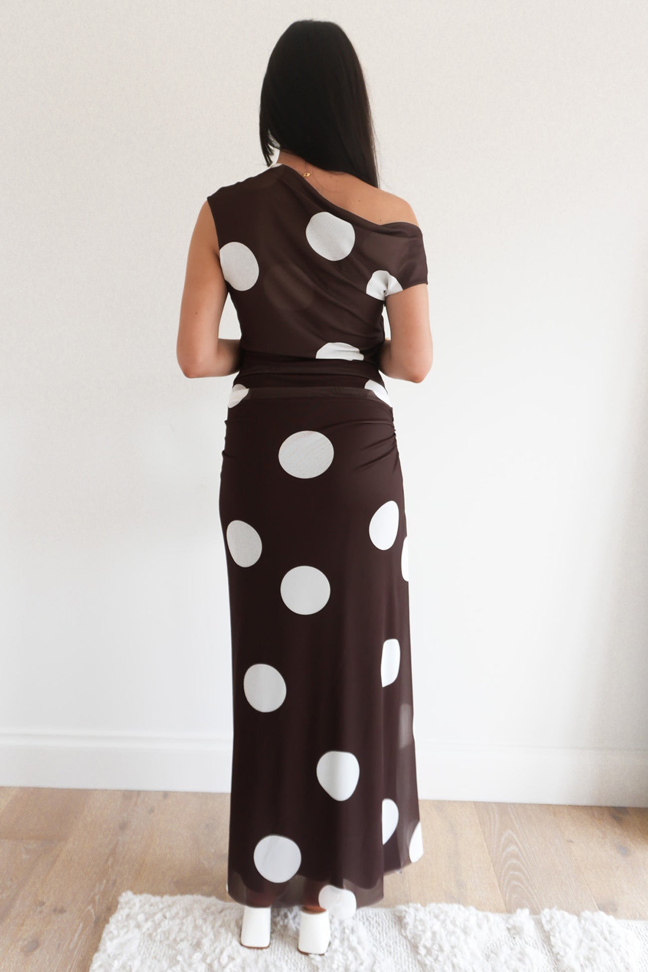 Sabina Maxi Dress Chocolate Polka Dot